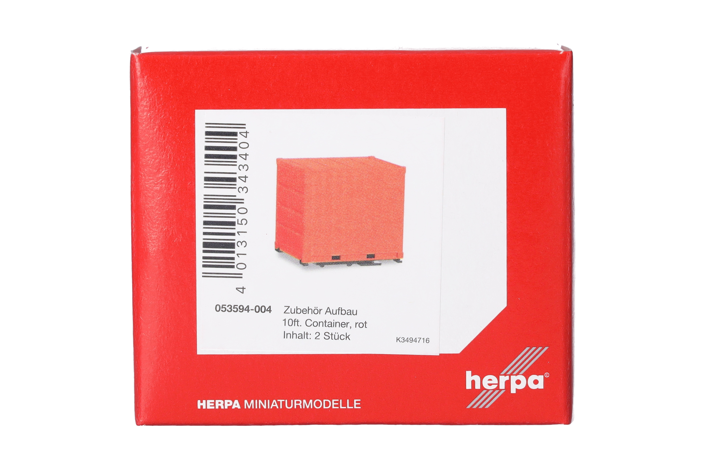 Herpa Zubehör 053594-004 | 2x 10ft Container | rot | 1:87