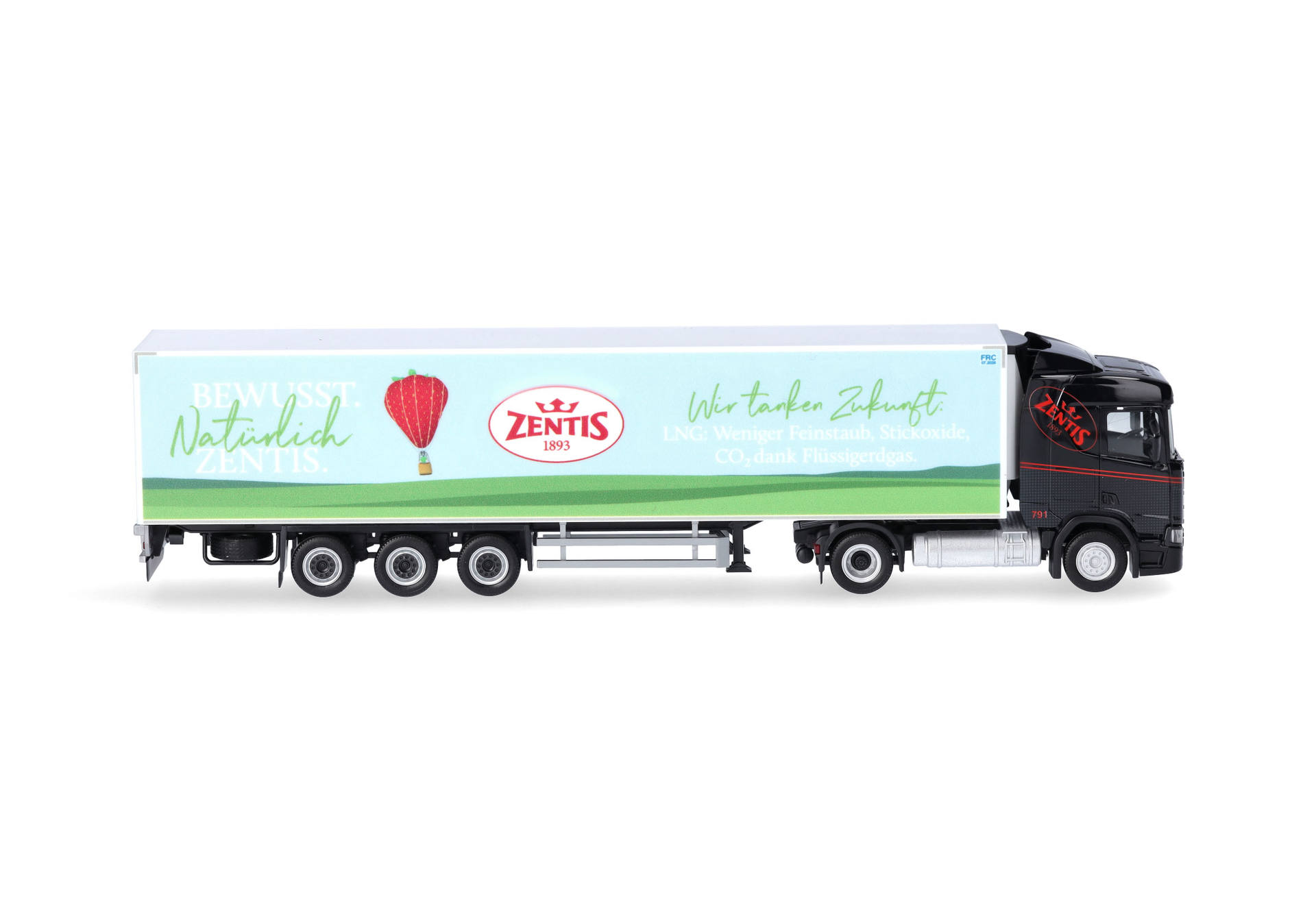 Herpa 317696 | Scania CR20 ND | LNG Kühlkoffer-Sattelzug | Zentis | 1:87
