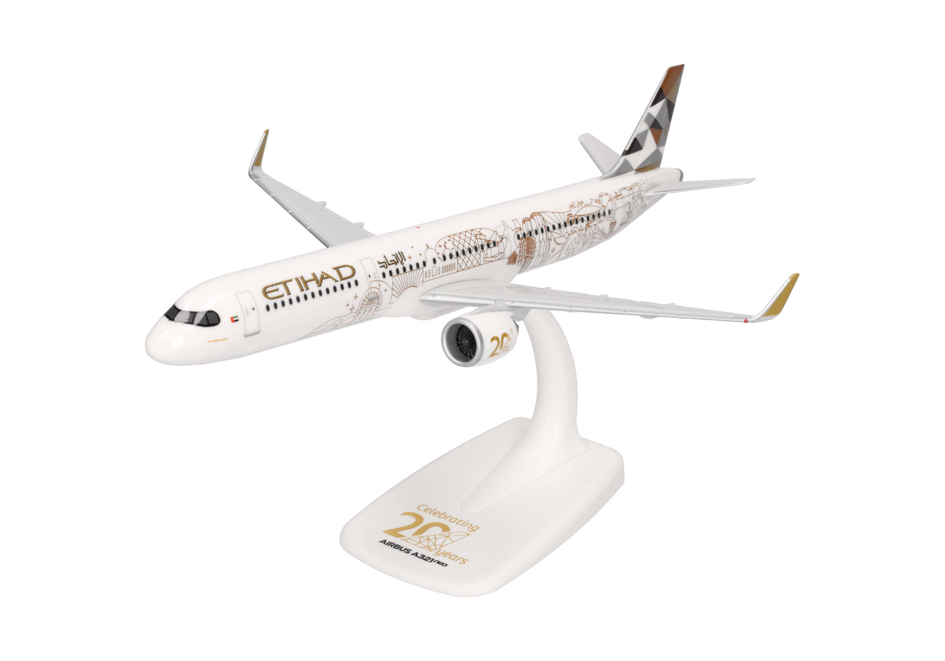 Herpa Wings SF 615013 | Etihad Airways | Airbus A321neo - 20th Anniversary | A6-AEN | 1:200