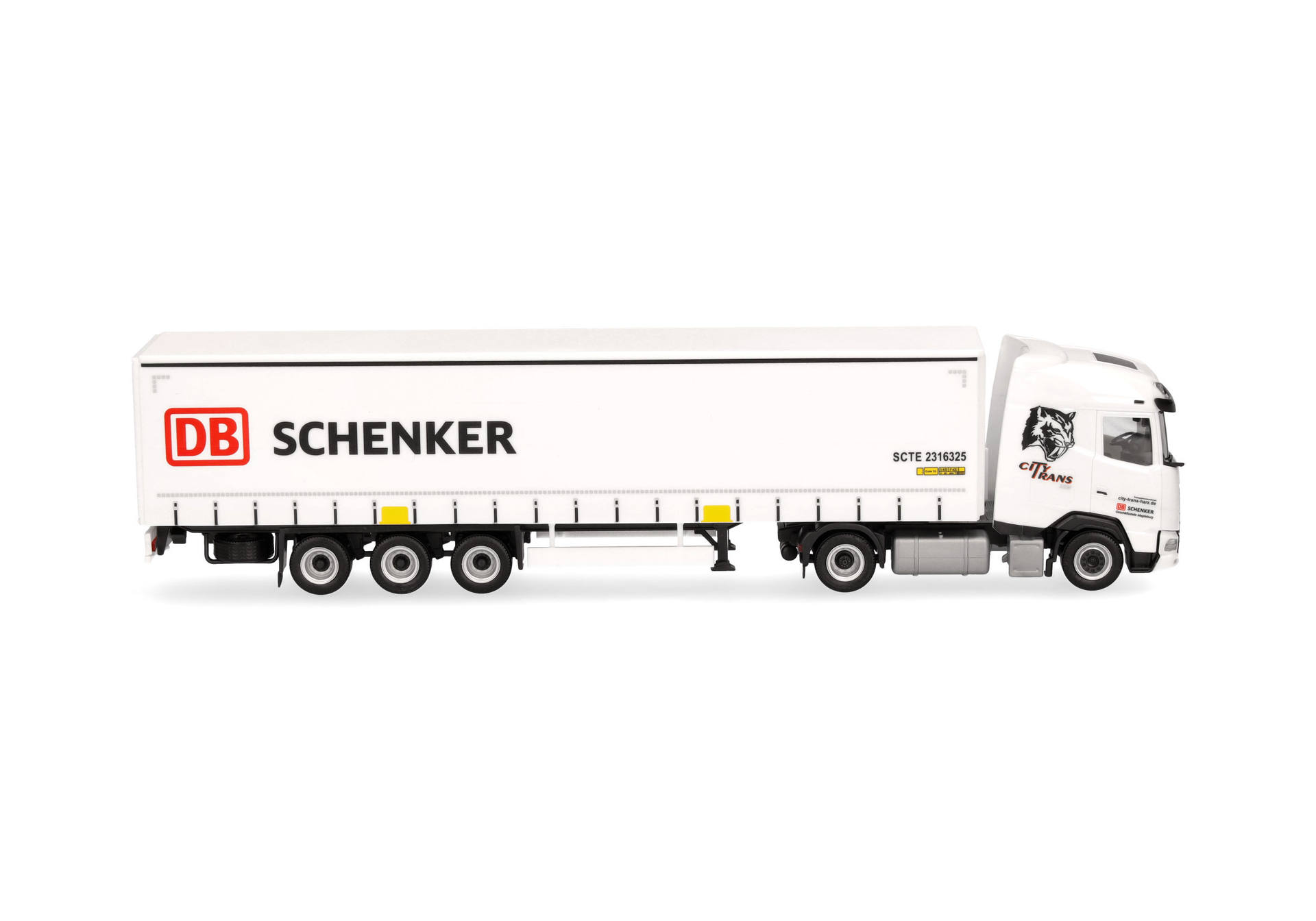 Herpa 318013 | DAF XG Gardinenplanen-Sattelzug | DB Schenker/City Trans Harz | 1:87