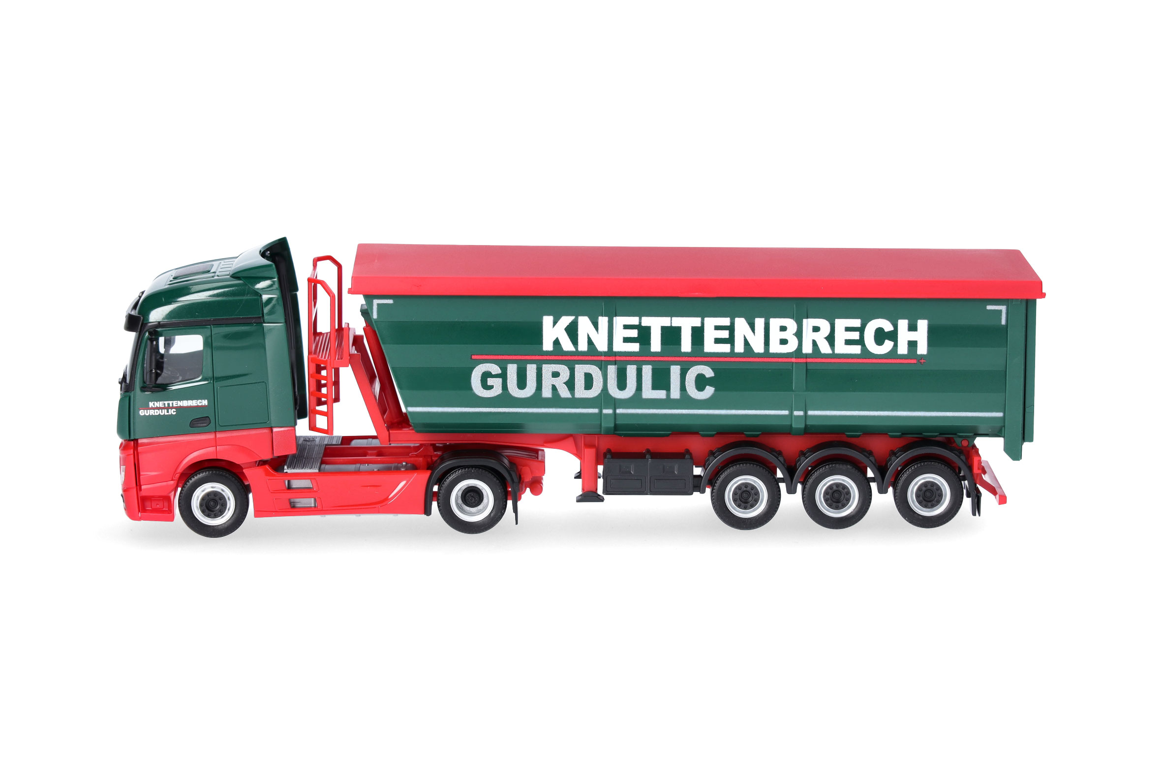 Herpa 318518 | MB Actros Streamspace Stahlmulden-Sattelzug | Knettenbrech u. Gurdulic| 1:87