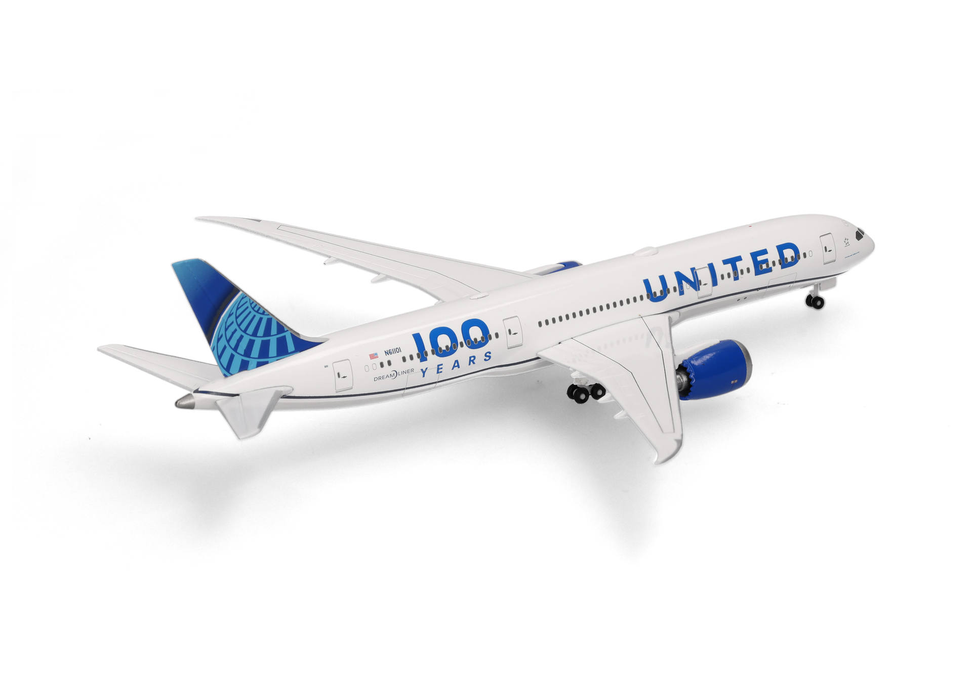 Herpa Wings 539050 | United Airlines | Boeing 787-9 Dreamliner | 100 Years – N61101 | 1:500