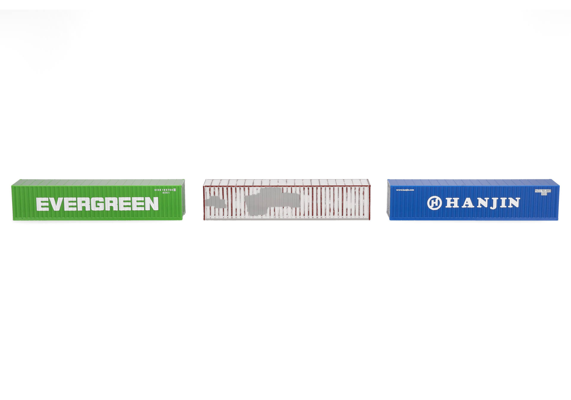 Herpa Zubehör 066730-002 | Container Set | Evergreen/Hanjin/gealtert | Spur TT | 1:120