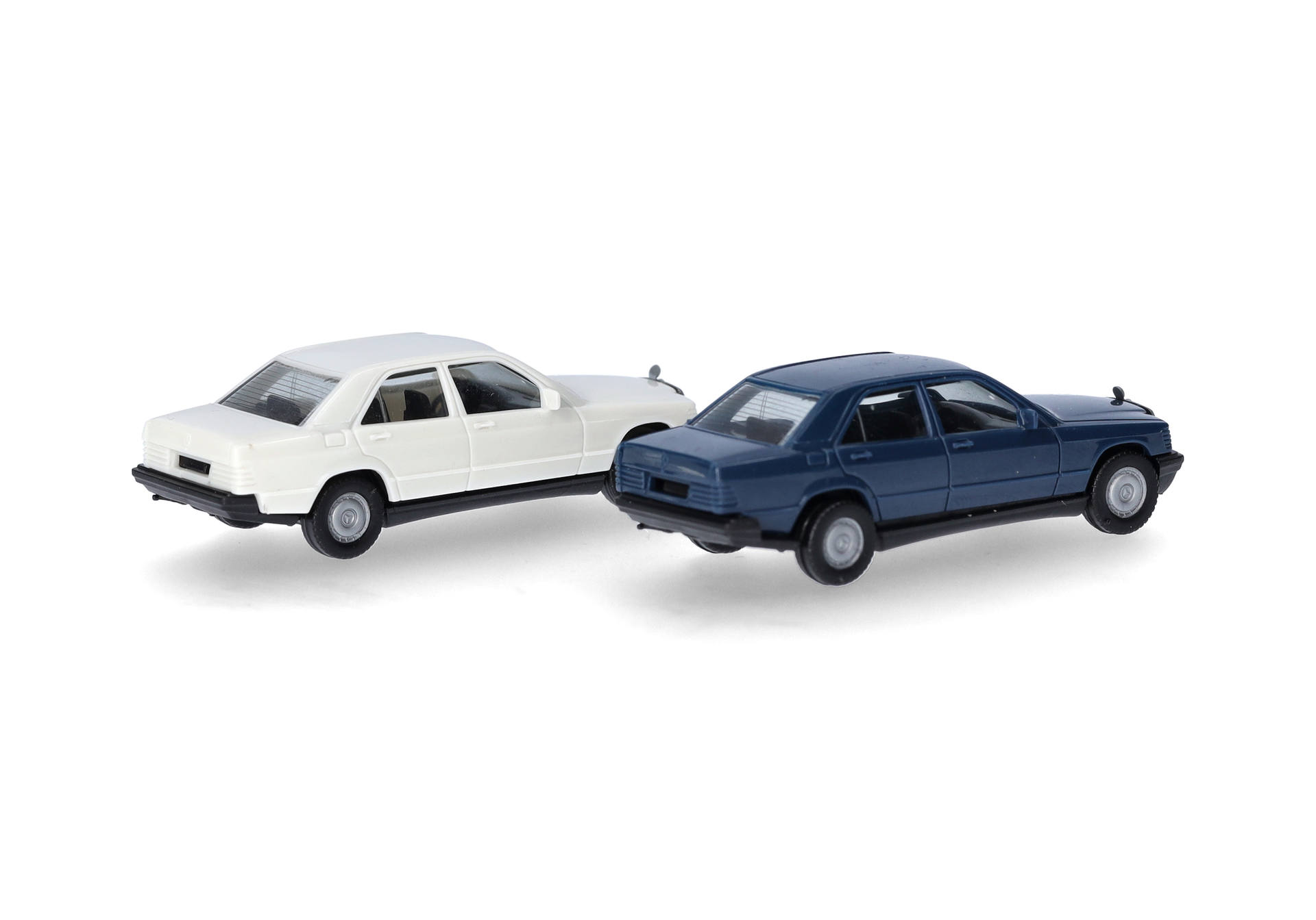 Herpa MiniKit 012409-009 | 2er-Set | Mercedes-Benz 190E | Labradorblau/Classicweiß | 1:87