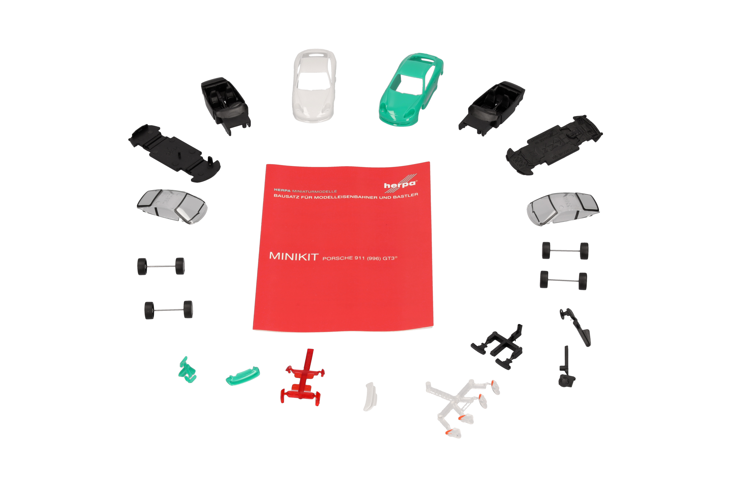 Herpa MiniKit 014083 |  Porsche 911 GT3 (996) Grandprix | Weiß und hellgrün | 1:87