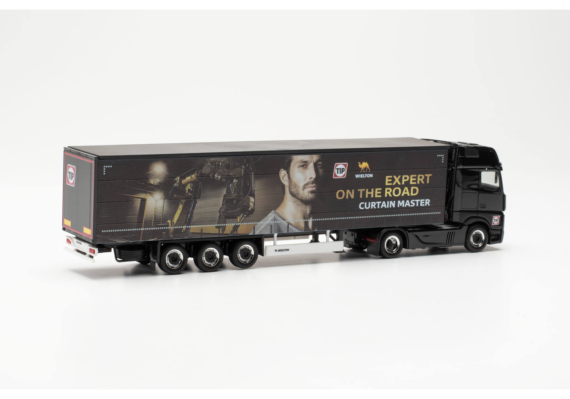 Herpa 316927 | MB Actros Gigaspace Gardinenplanen-Sattelzug | Wielton / TIP (HH) | 1:87
