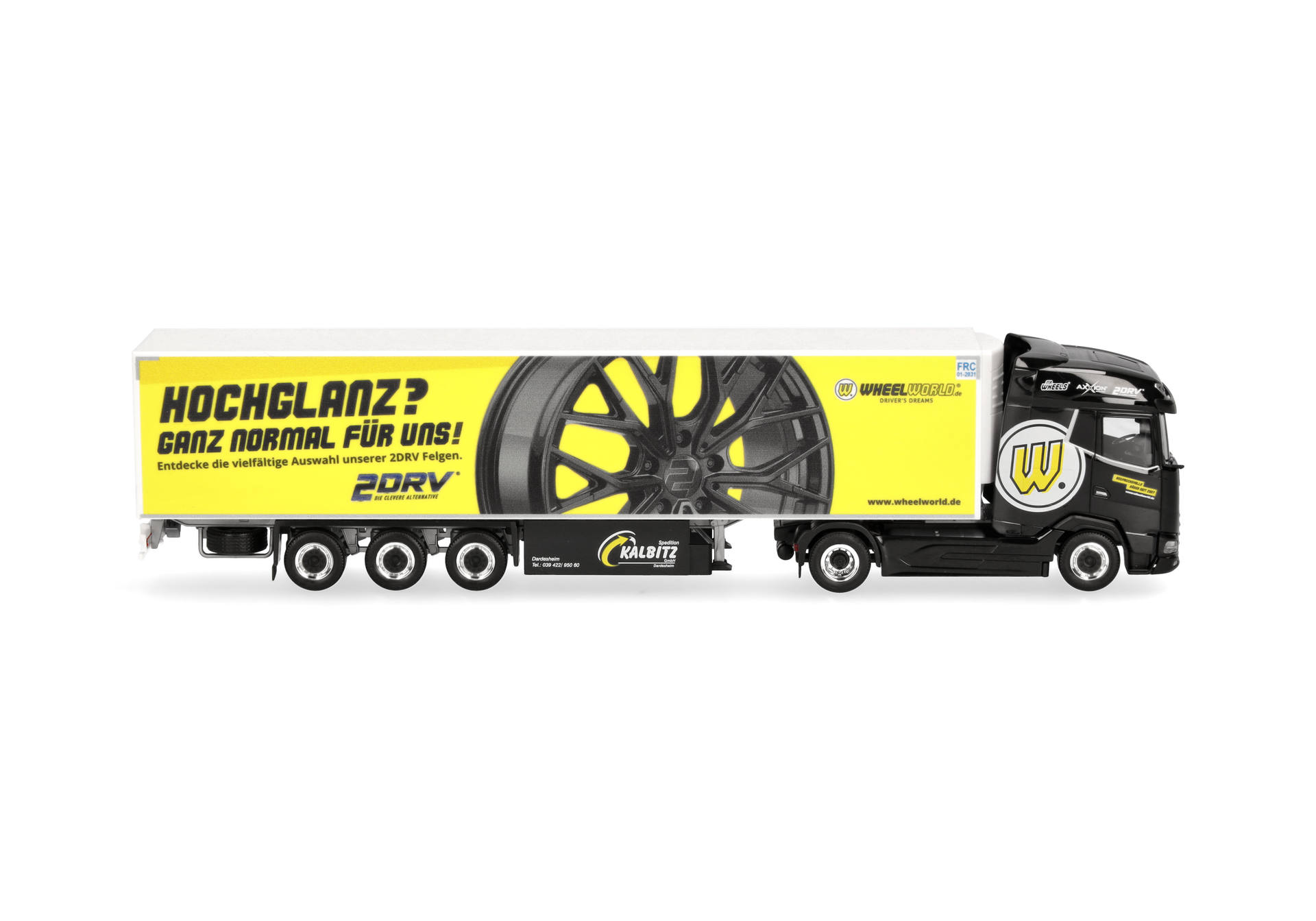 Herpa 961530 | DAF XG Kühlkoffer-Sattelzug | Spedition Kalbitz/Wheelworld-2DRV | 1:87