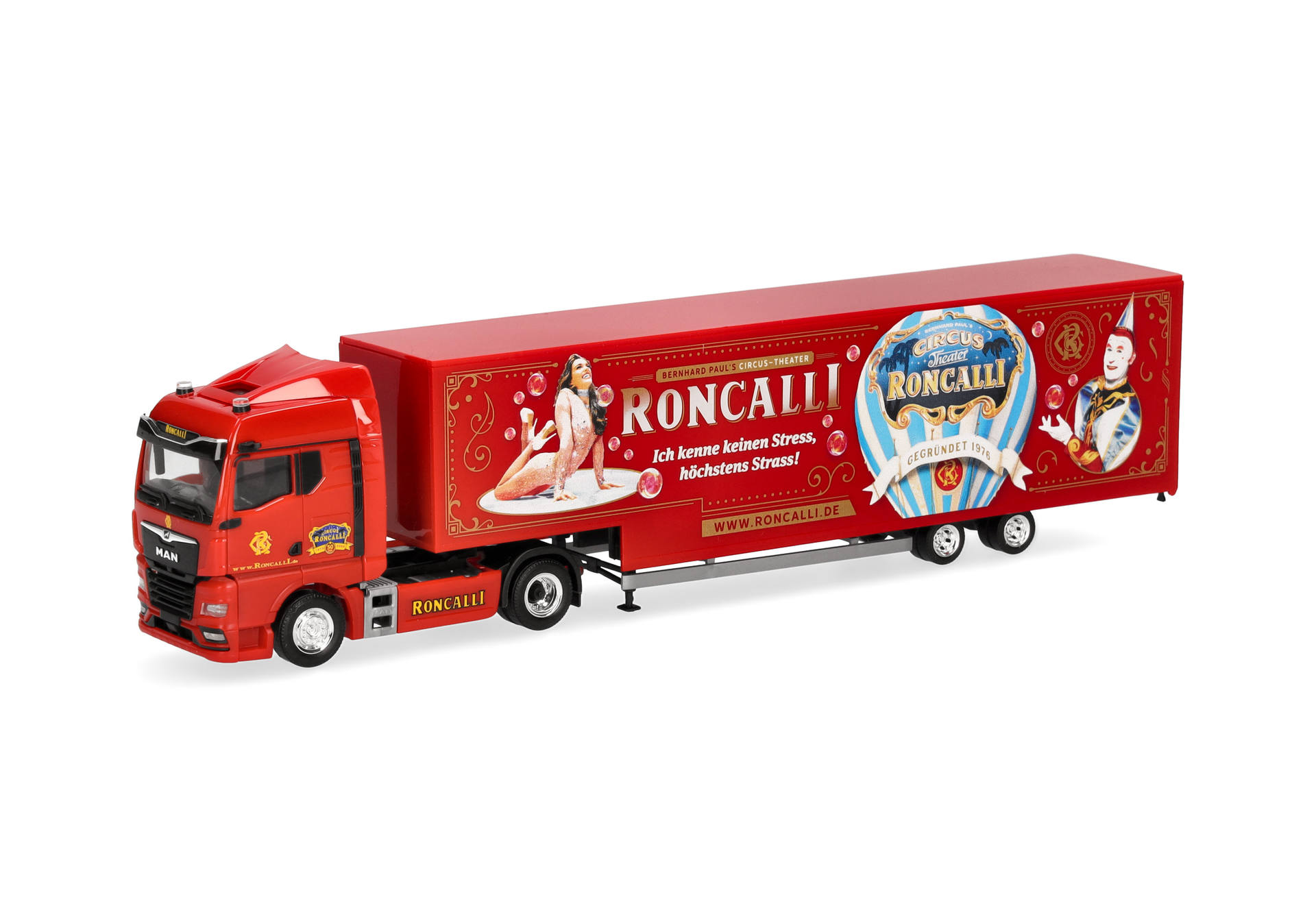 Herpa 320702 | MAN TGX GM Jumbokoffer-Sattelzug | Roncalli | 1:87