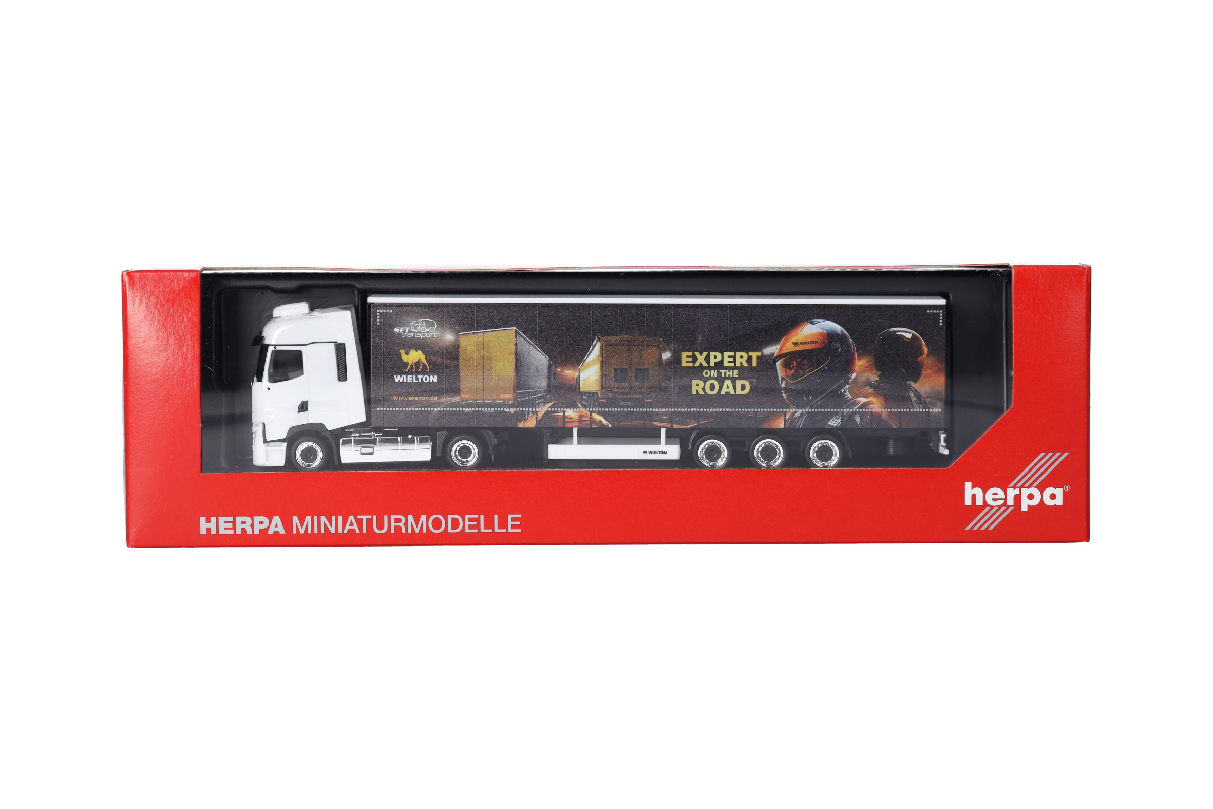 Herpa 317467 | Renault T facelift | Lowlinergradinenplanen-Sattelzug | SFT/Wielton | 1:87
