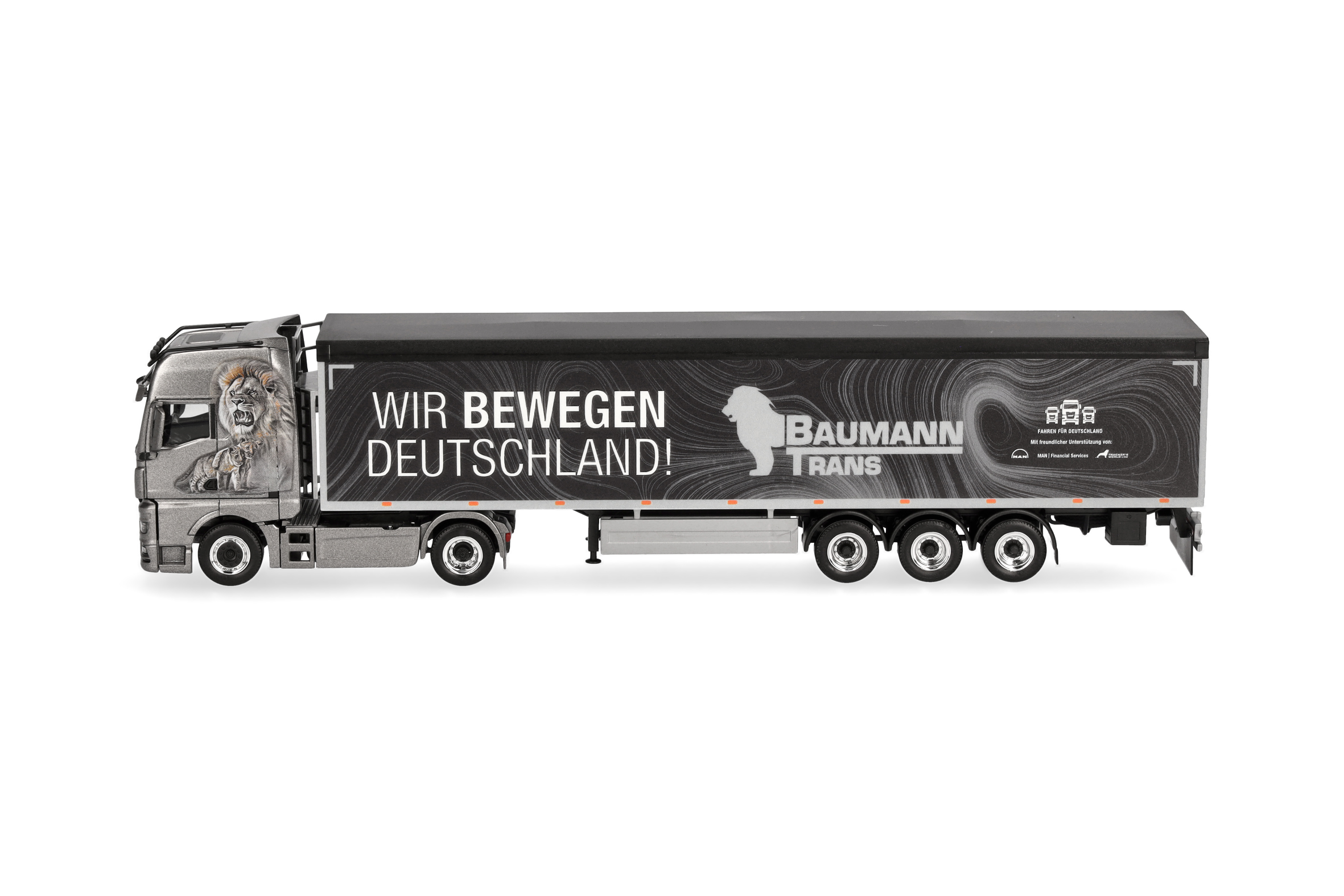 Herpa 962445 | MAN TGX GX | Schubboden-Sattelzug | Baumann Trans | 1:87