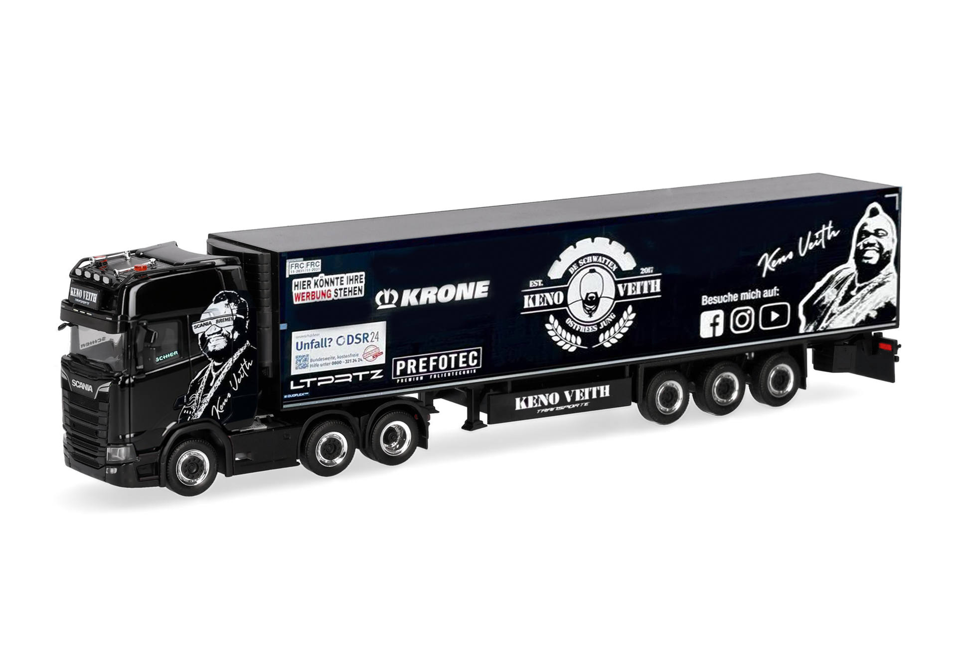 Herpa 322355 | Scania CS 20 HD| Kühlkoffer-Sattelzug | Keno Veith | 1:87