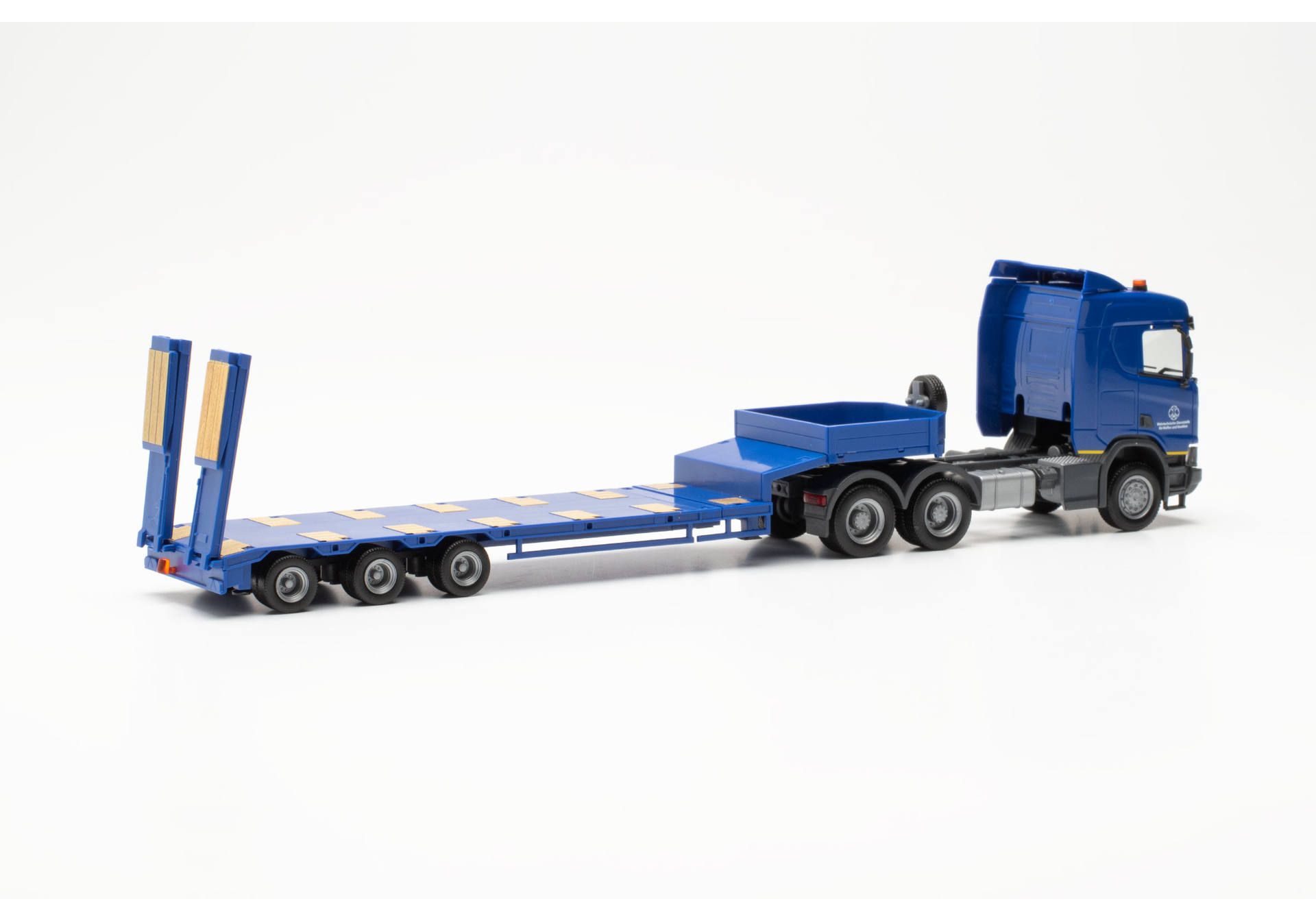 Herpa 747035 | Scania CR ND | Semitieflade-Sattelzug | Wehrtechnische Dienststelle für Waffen und Munition | 1:87