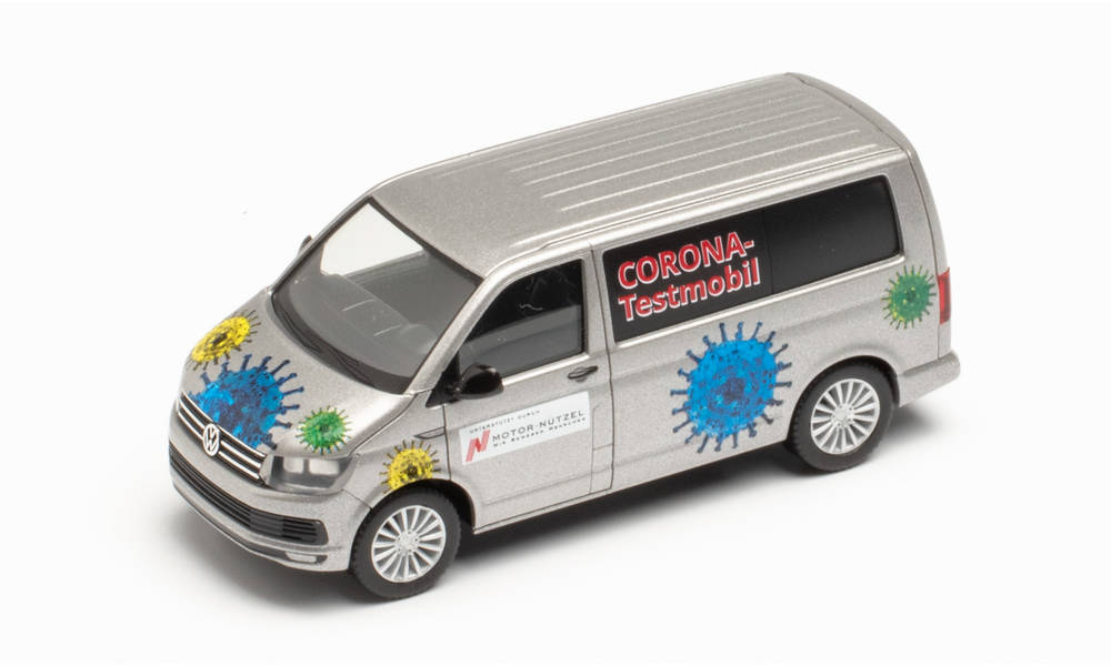 Herpa 096133 - VW T6 Bus - Corona Testmobil (Bayern/Hof). 1:87