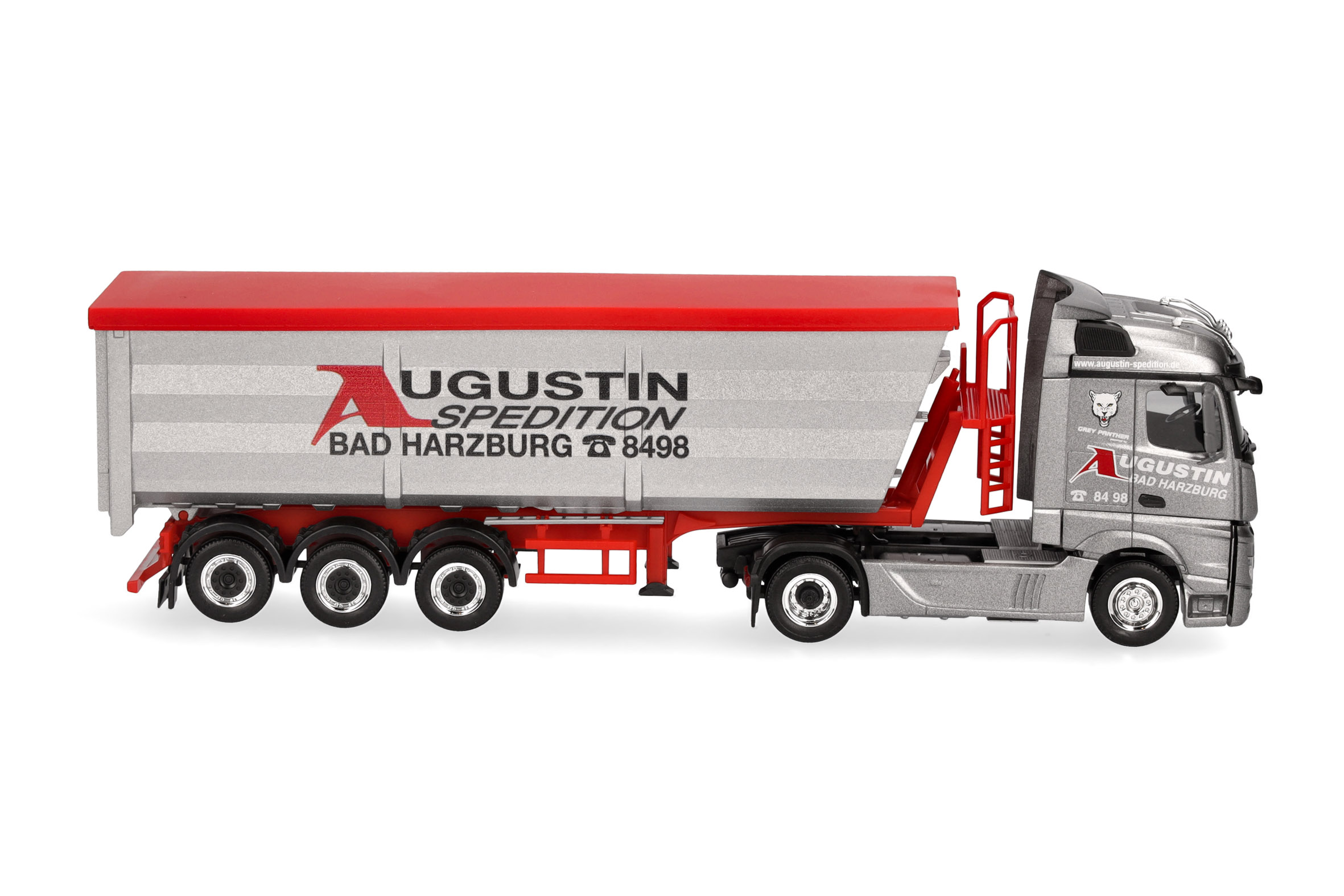Herpa 319614 | MB Actros Streamspace | Stahlmulden-Sattelzug | Augustin Spedition | 1:87