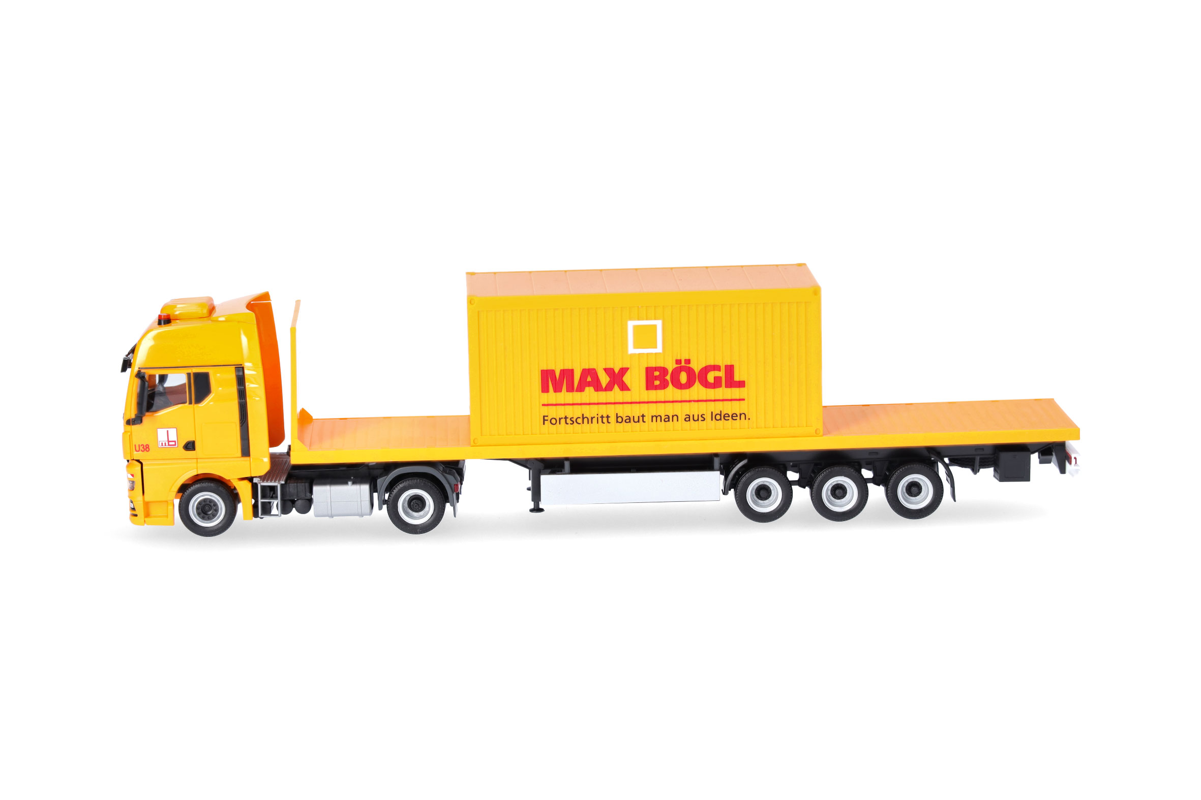 Herpa 318556 | MAN TGX GX Flachbett-Sattelzug mit Bürocontainer | Max Bögl | 1:87