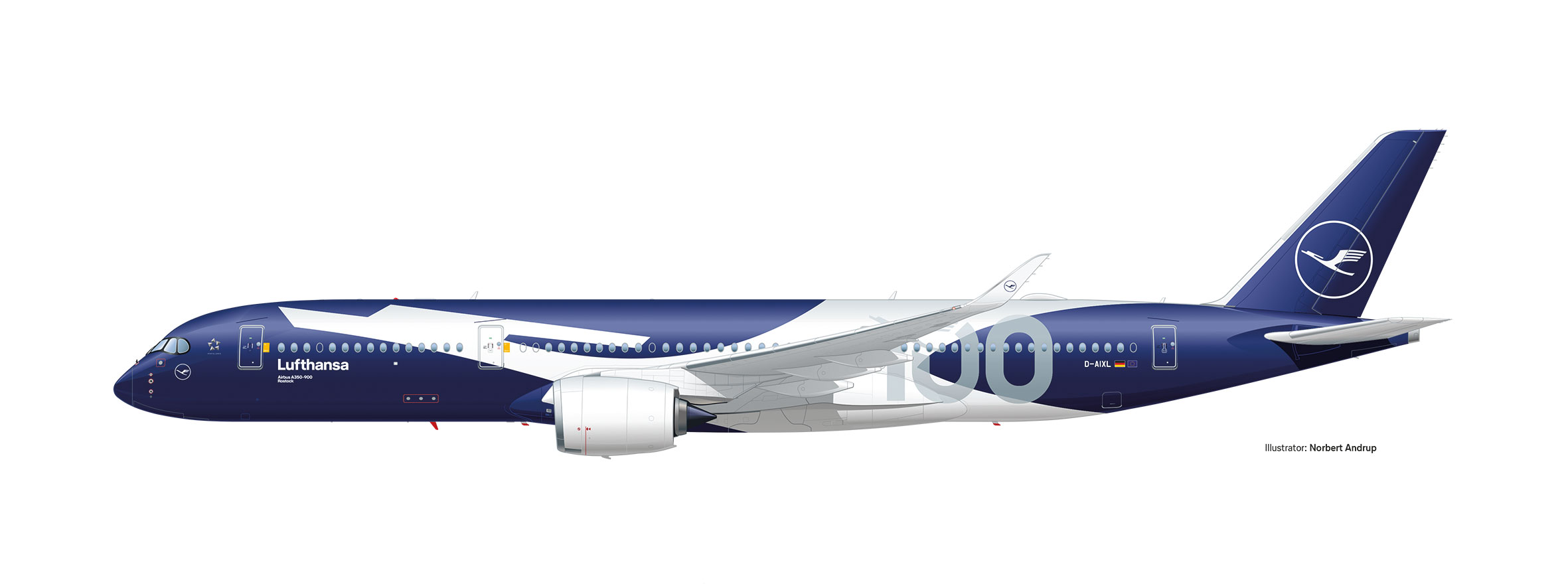 Herpa Wings SF 614924 | Lufthansa Airbus A350-900 | 100 Jahre - D-AIXL | 1:200