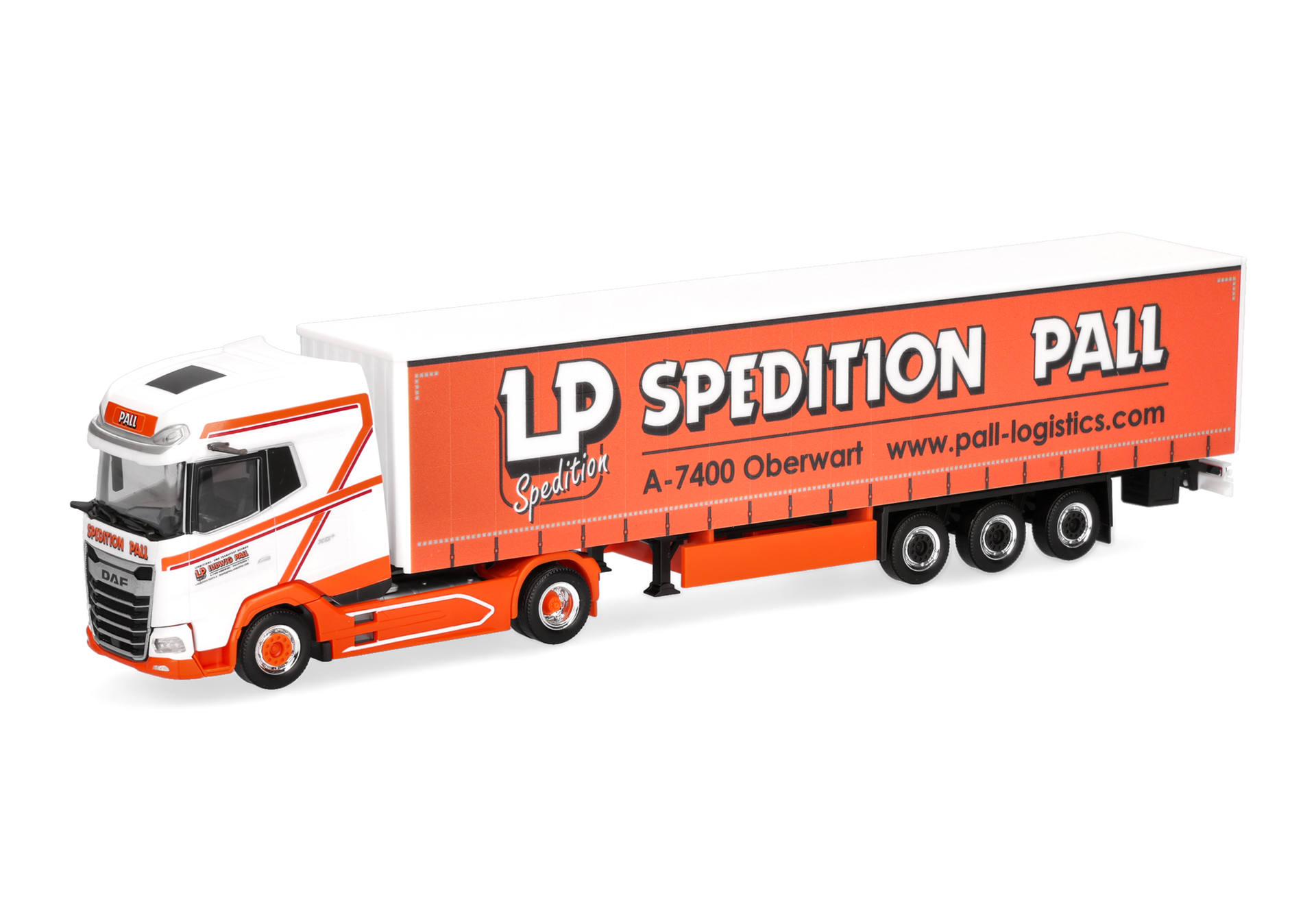 Herpa 319126 | DAF XG+ | Gardinenplanen-Sattelzug | Ludwig Pall (A) | 1:87