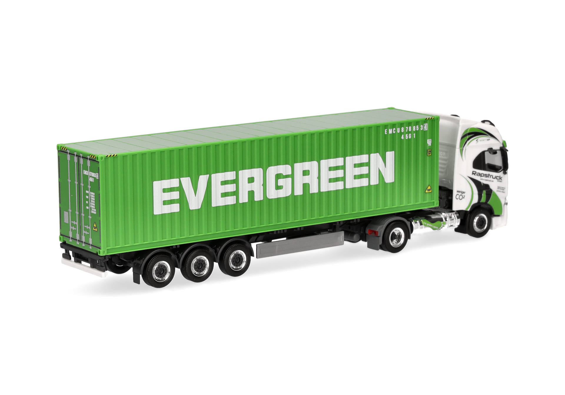 Herpa 319942 | Iveco S-Way LNG 40ft. Container-Sattelzug "Rapstrucks / Evergreen" | 1:87
