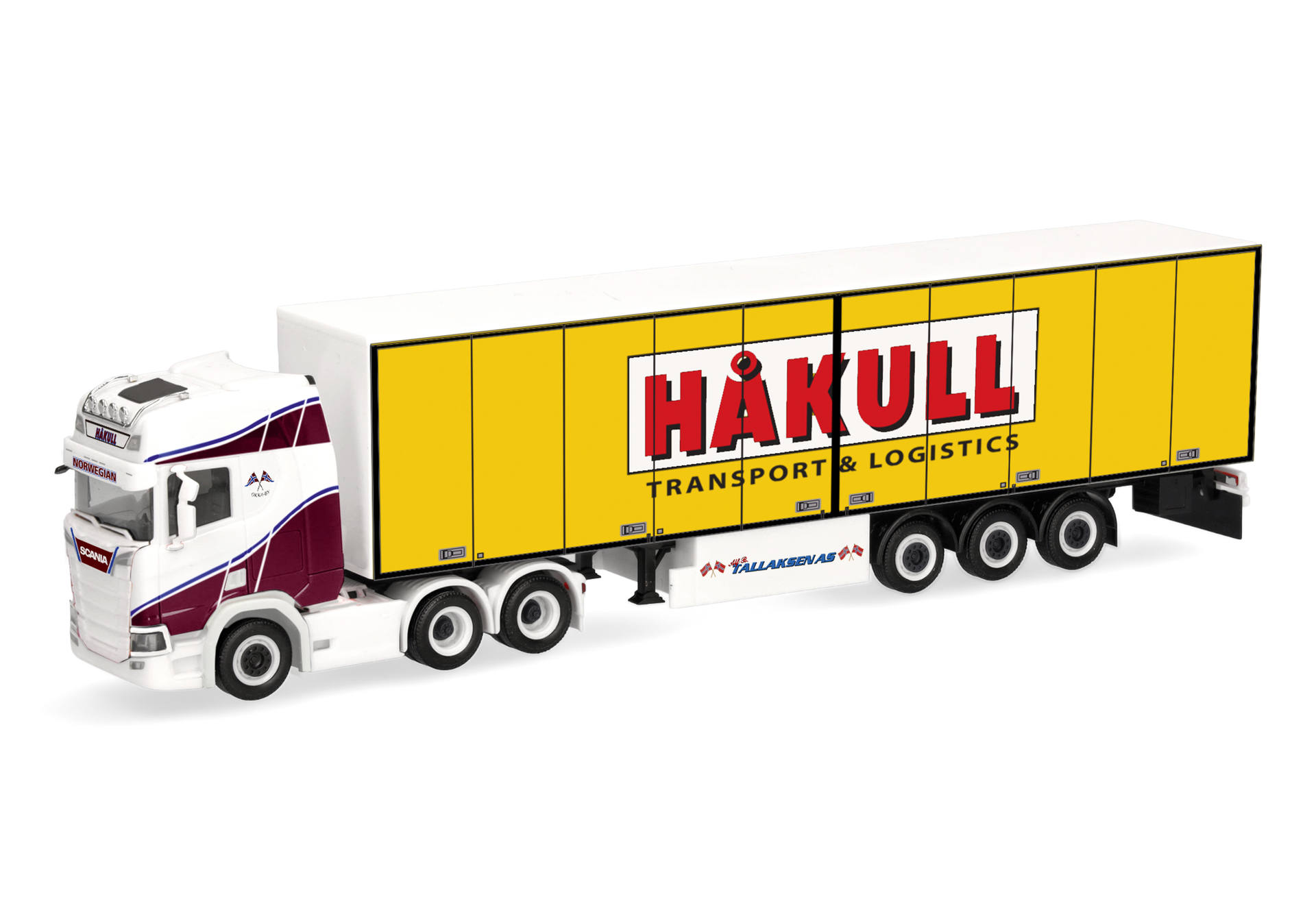 Herpa 322096 | Scania CR 20 HD 6x4 | Koffer-Sattelzug | Hakull (N)| 1:87
