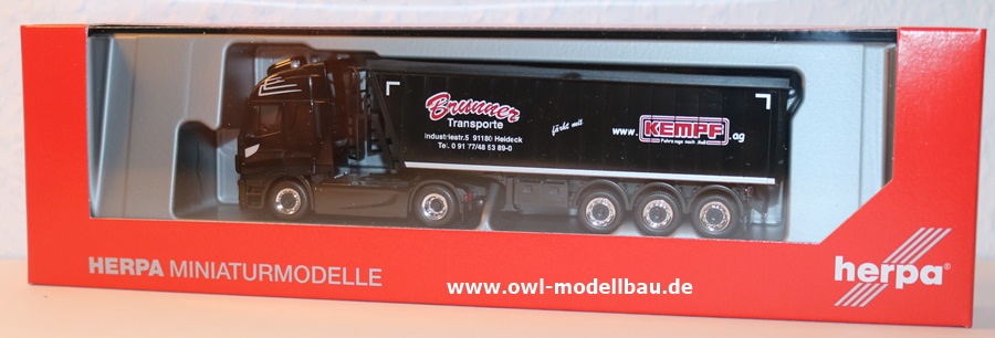 Herpa 310703 - Iveco Stralis Stöffelliner-Sattelzug - PB Transporte Brunner (Bayern / Heideck). 1:87