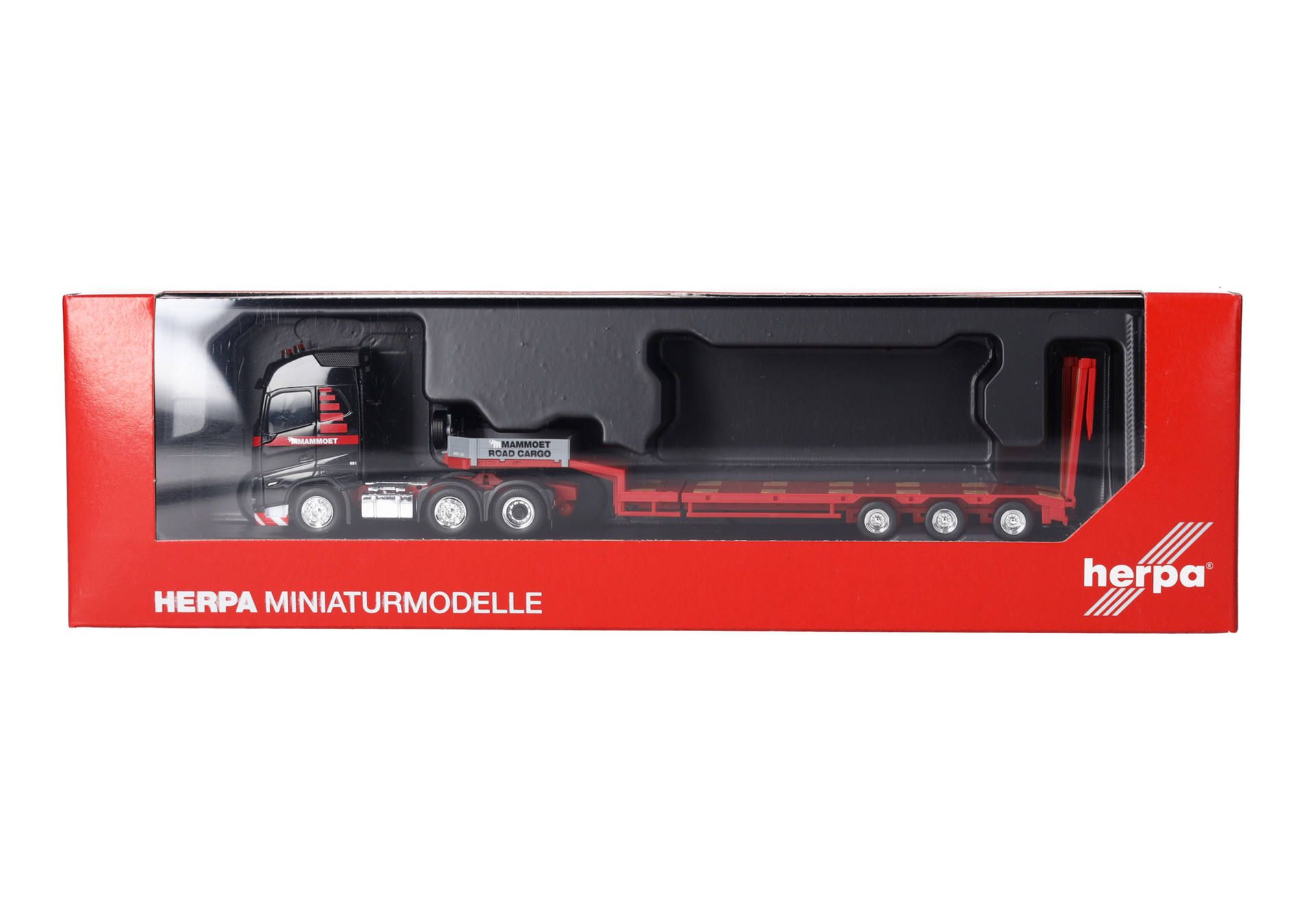 Herpa 318358 | Volvo FH GL 2020 Semitieflade-Sattelzug | Mammoet Road Cargo | 1:87