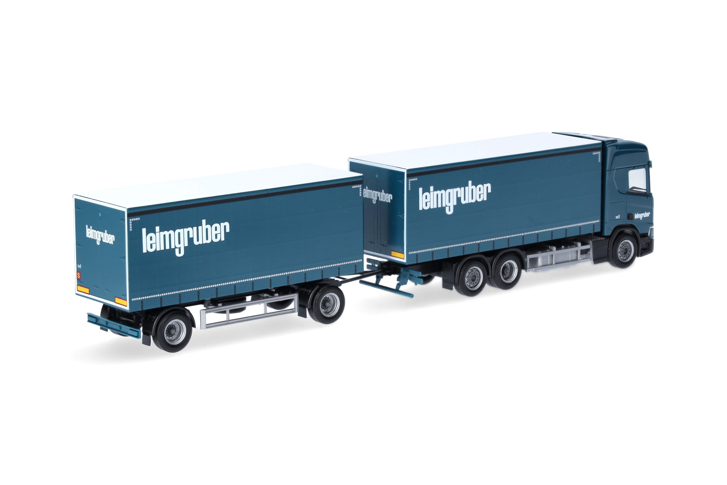 Herpa 958769 | Scania CR20 HD | Gardinenplanen-Hängerzug | Leimgruber | 1:87