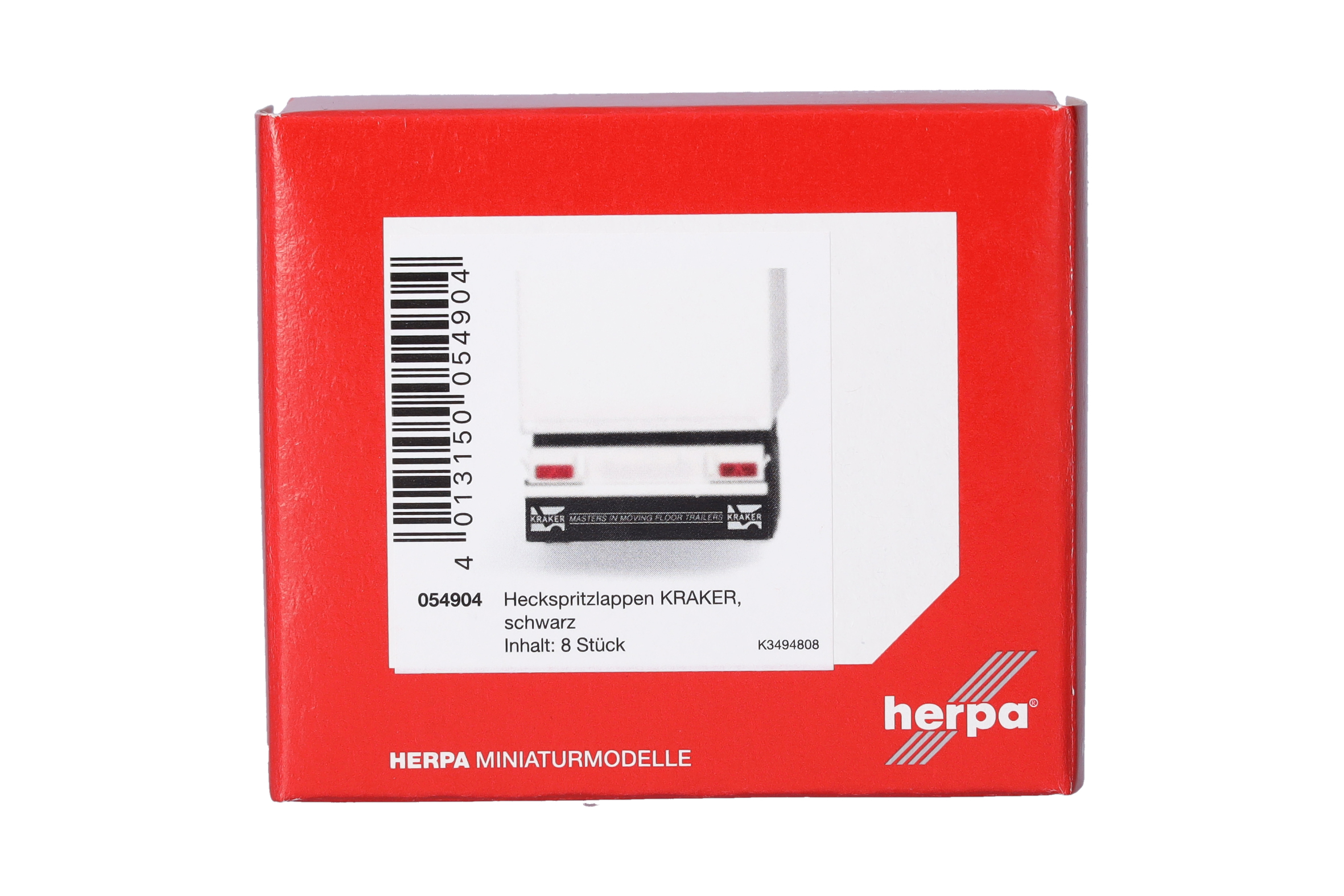 Herpa Zubehör 054904 | Heckspritzlappen für Auflieger und LKW | KRAKER (8 Stk.) | 1:87