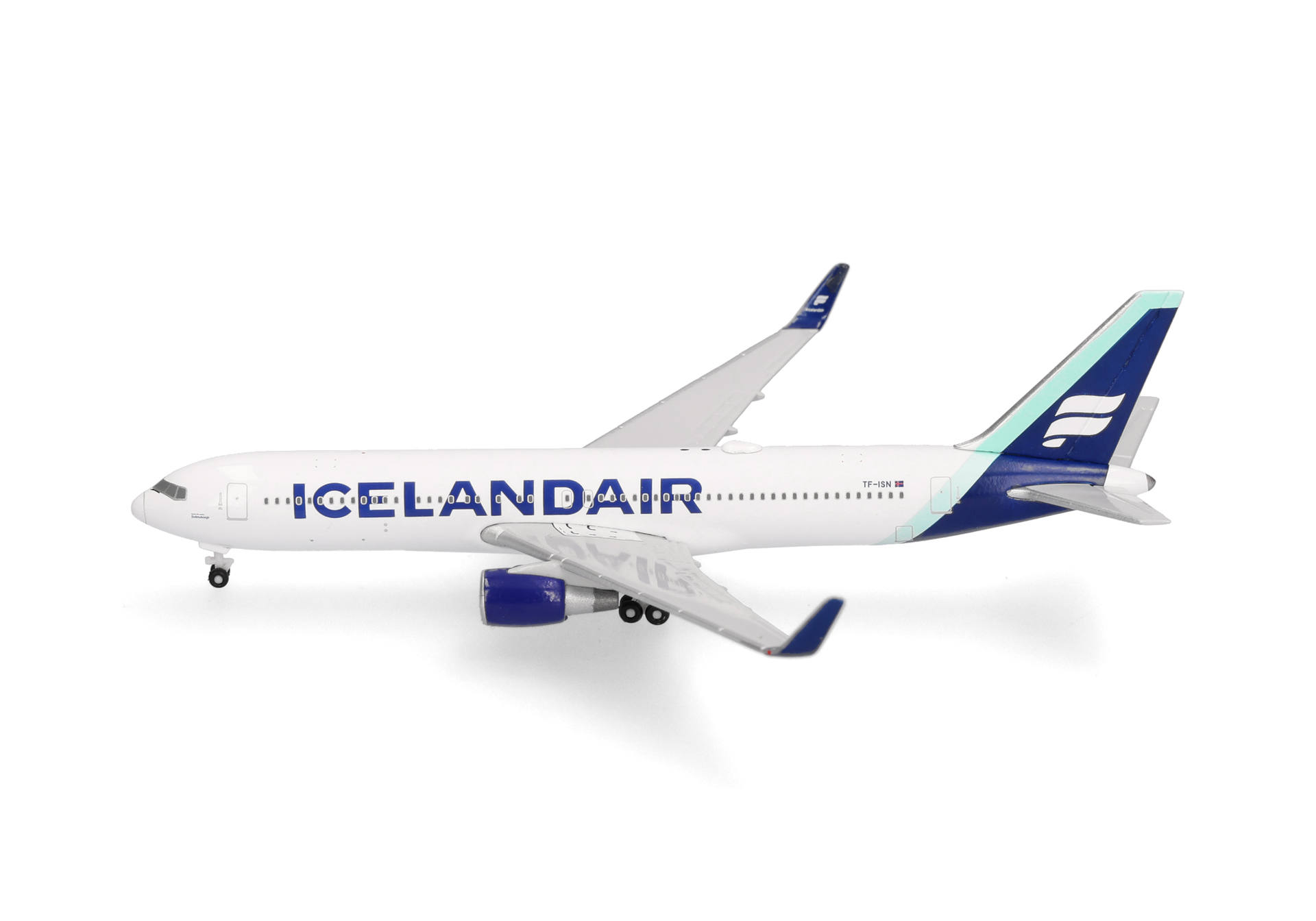 Herpa Wings 539241 | Icelandair | Boeing 767-300 | Borreal blue tail stripe | TF-ISN - Svörtuborgir | 1:500