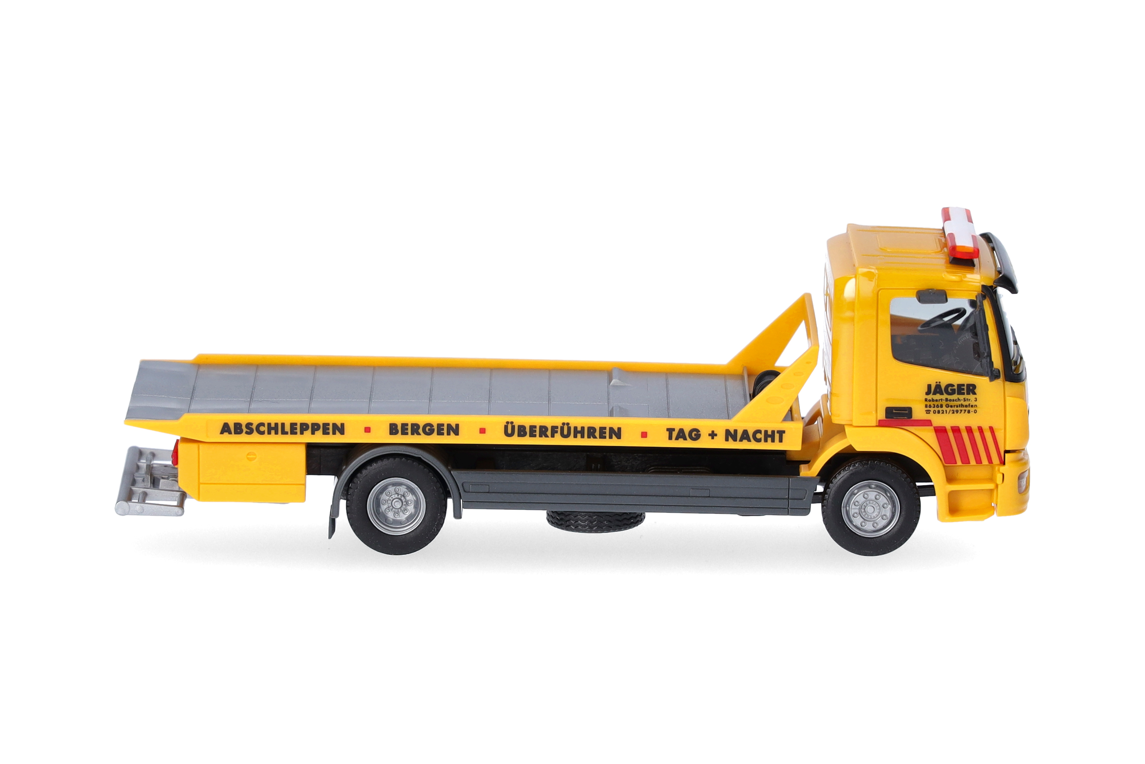 Herpa 319843 | Mercedes-Benz Atego 13 Plateau-Abschlepp-LKW | Jäger | 1:87