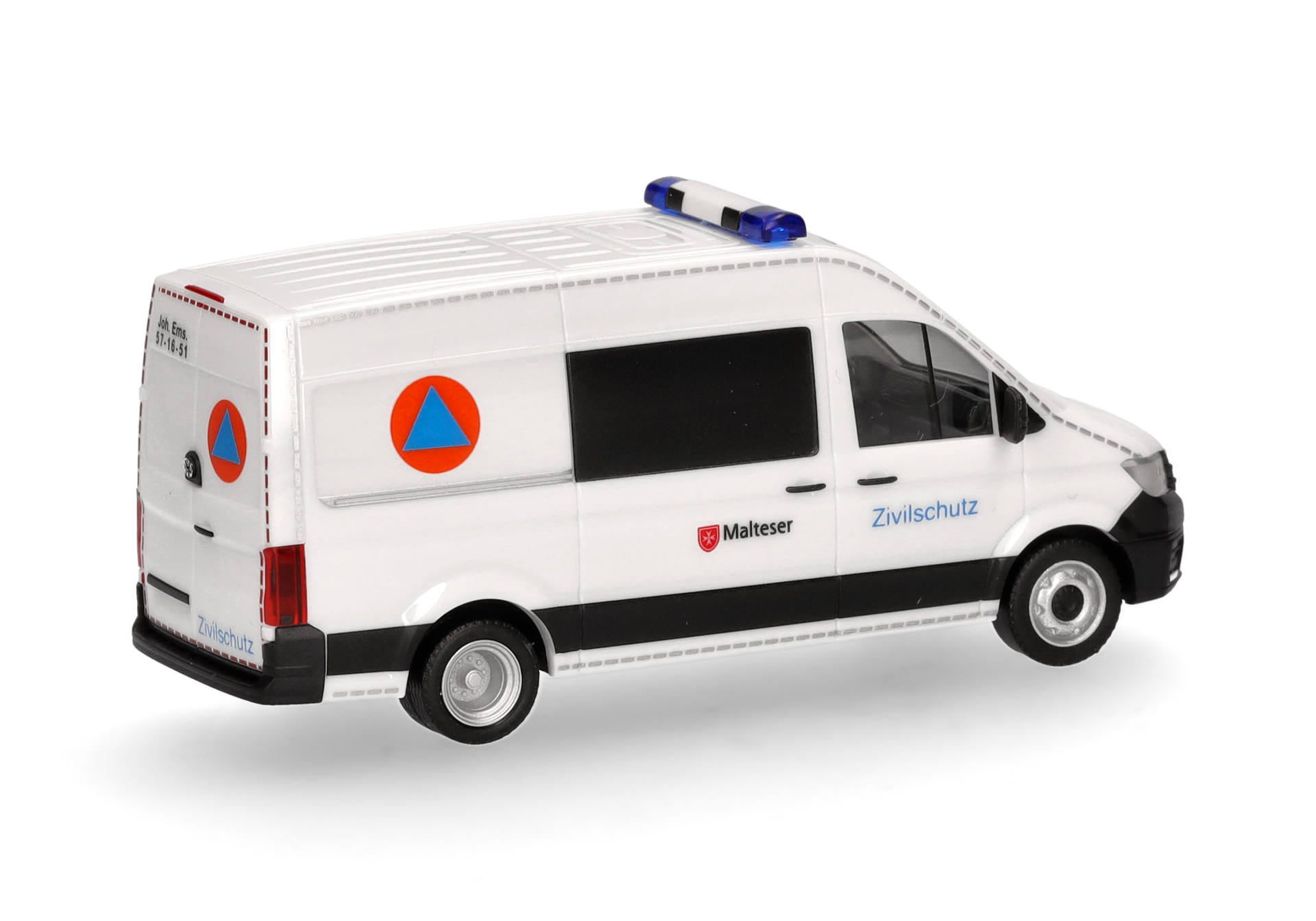 Herpa 097963 | VW Crafter Halbbus Hochdach | Malteser/Zivilschutz | 1:87