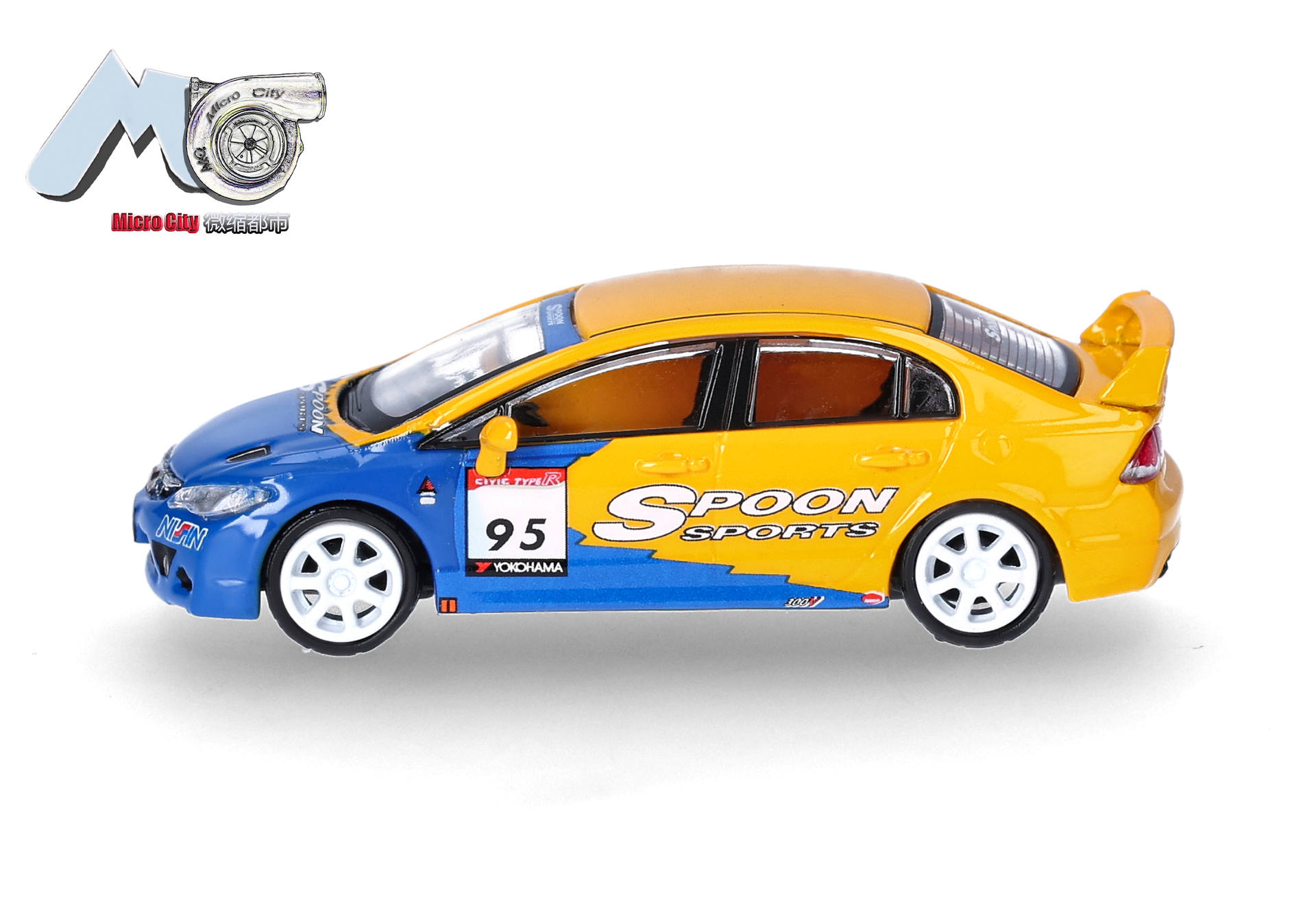 Herpa MicroCity 87MC000090 | Honda Civic FD2 | gelb/blau | 1:87