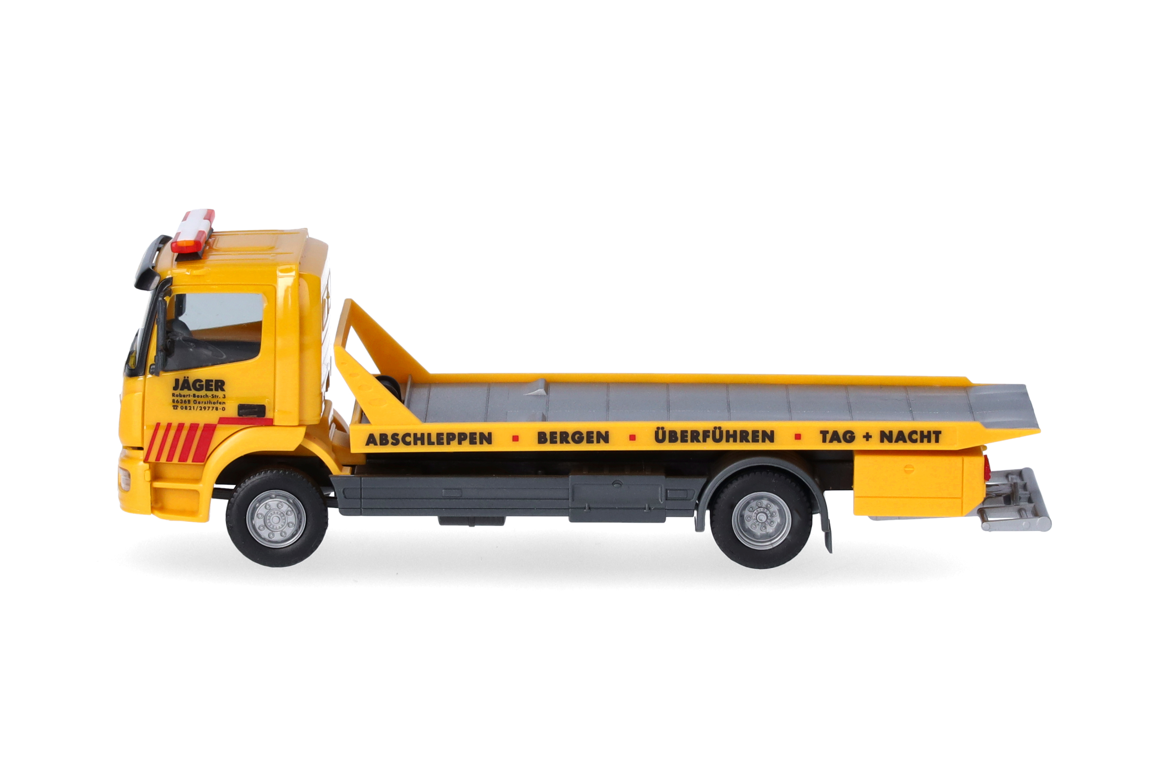 Herpa 319843 | Mercedes-Benz Atego 13 Plateau-Abschlepp-LKW | Jäger | 1:87