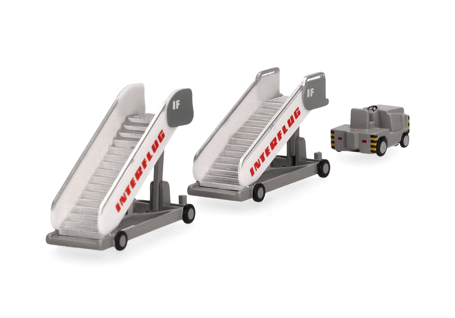 Herpa Wings Zubehör 573153 | Interflug | Fluggasttreppen (2x) mit Zugfahrzeug (1x) | 1:200