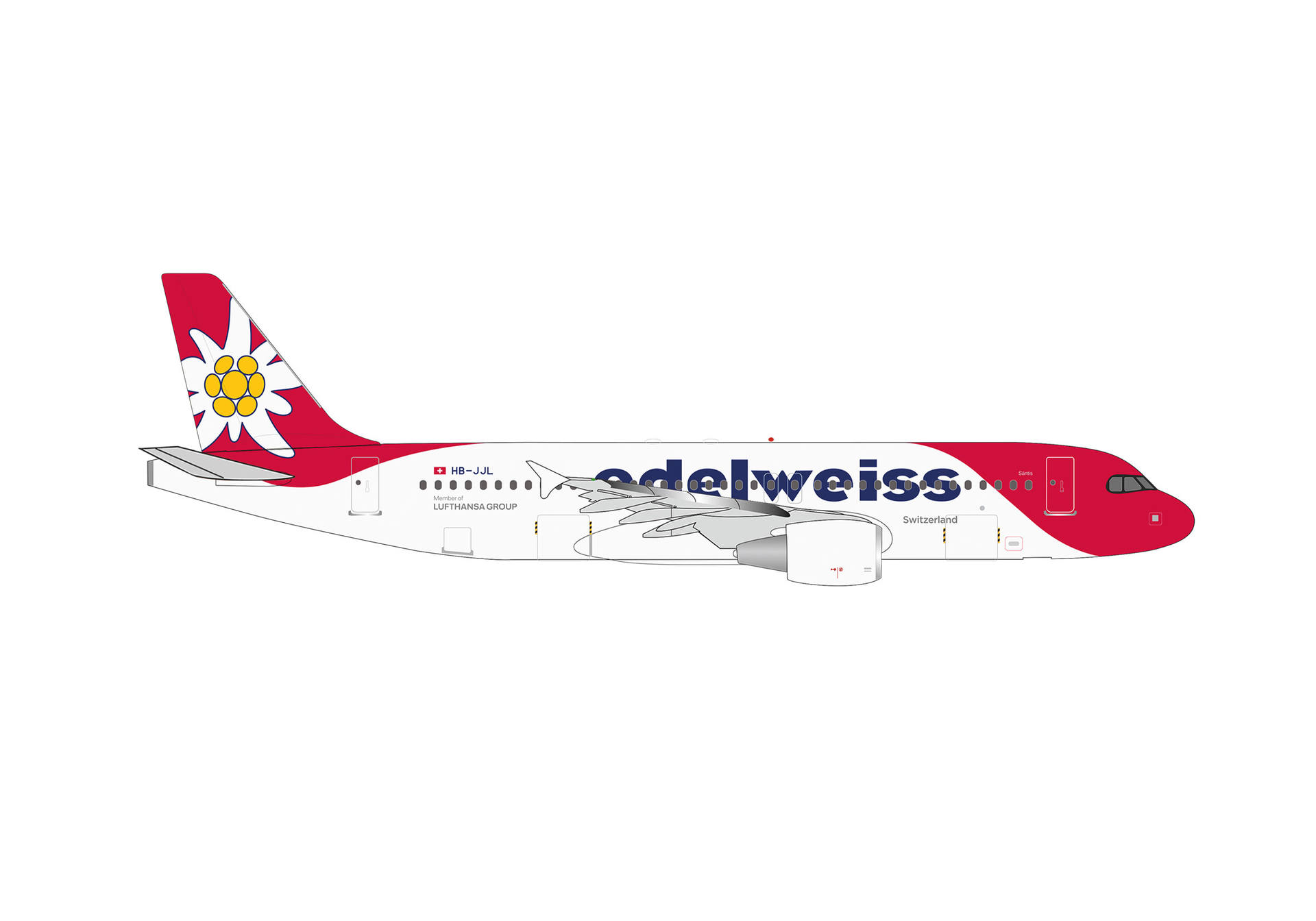 Herpa Wings 539470 | Edelweiss Air | Airbus A320 | HB-JJL "Säntis" | 1:500