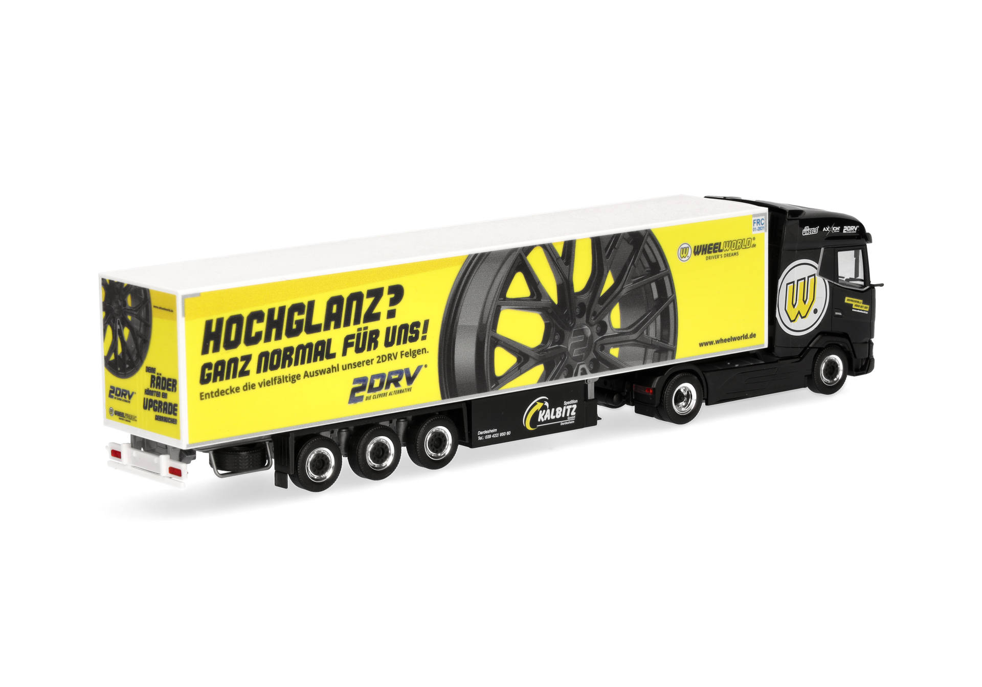Herpa 961530 | DAF XG Kühlkoffer-Sattelzug | Spedition Kalbitz/Wheelworld-2DRV | 1:87