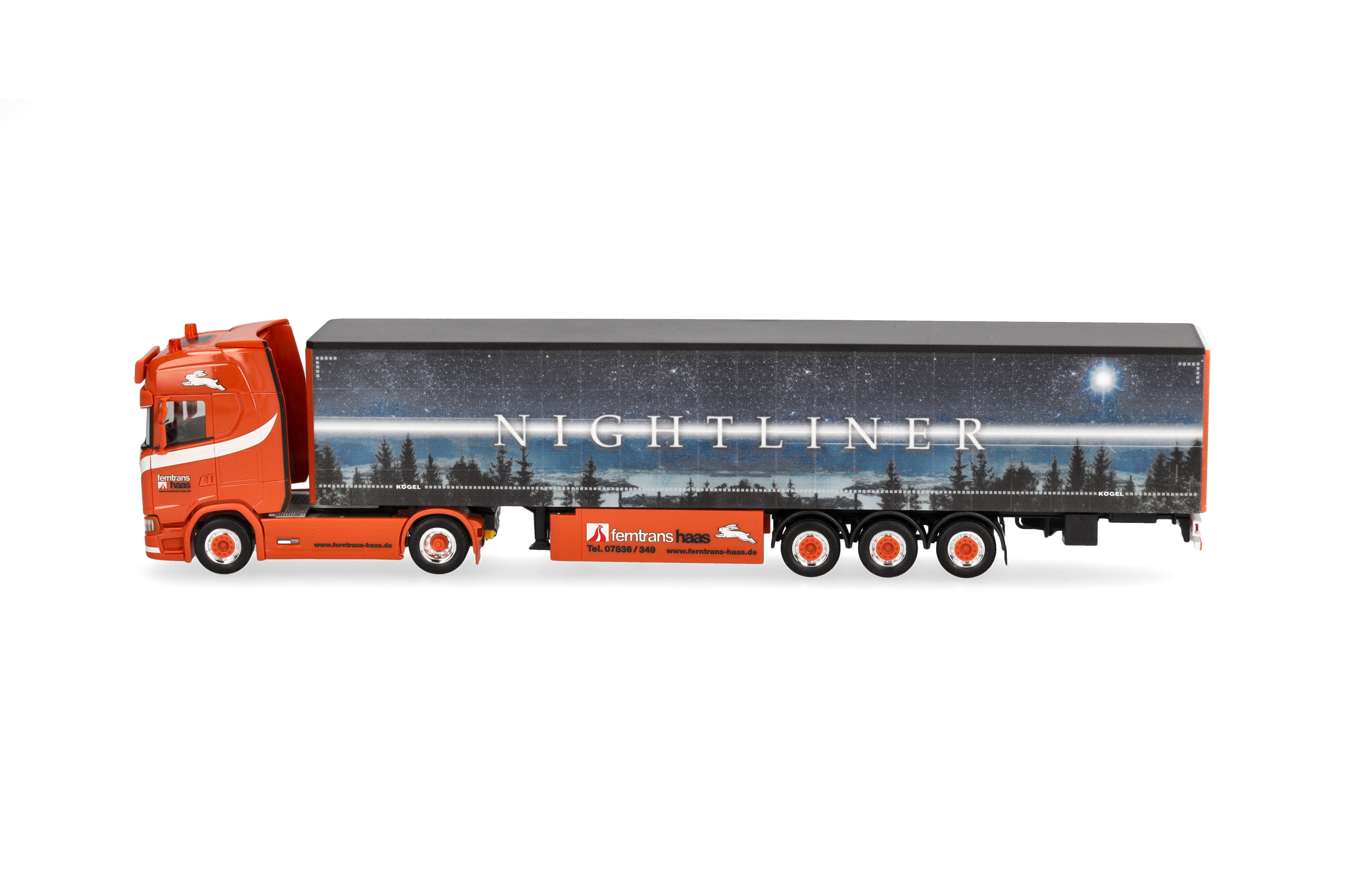 Herpa 318785 | Scania CS 20 HD 15m Gardinenplanen-Sattelzug | Ferntrans Haas | 1:87