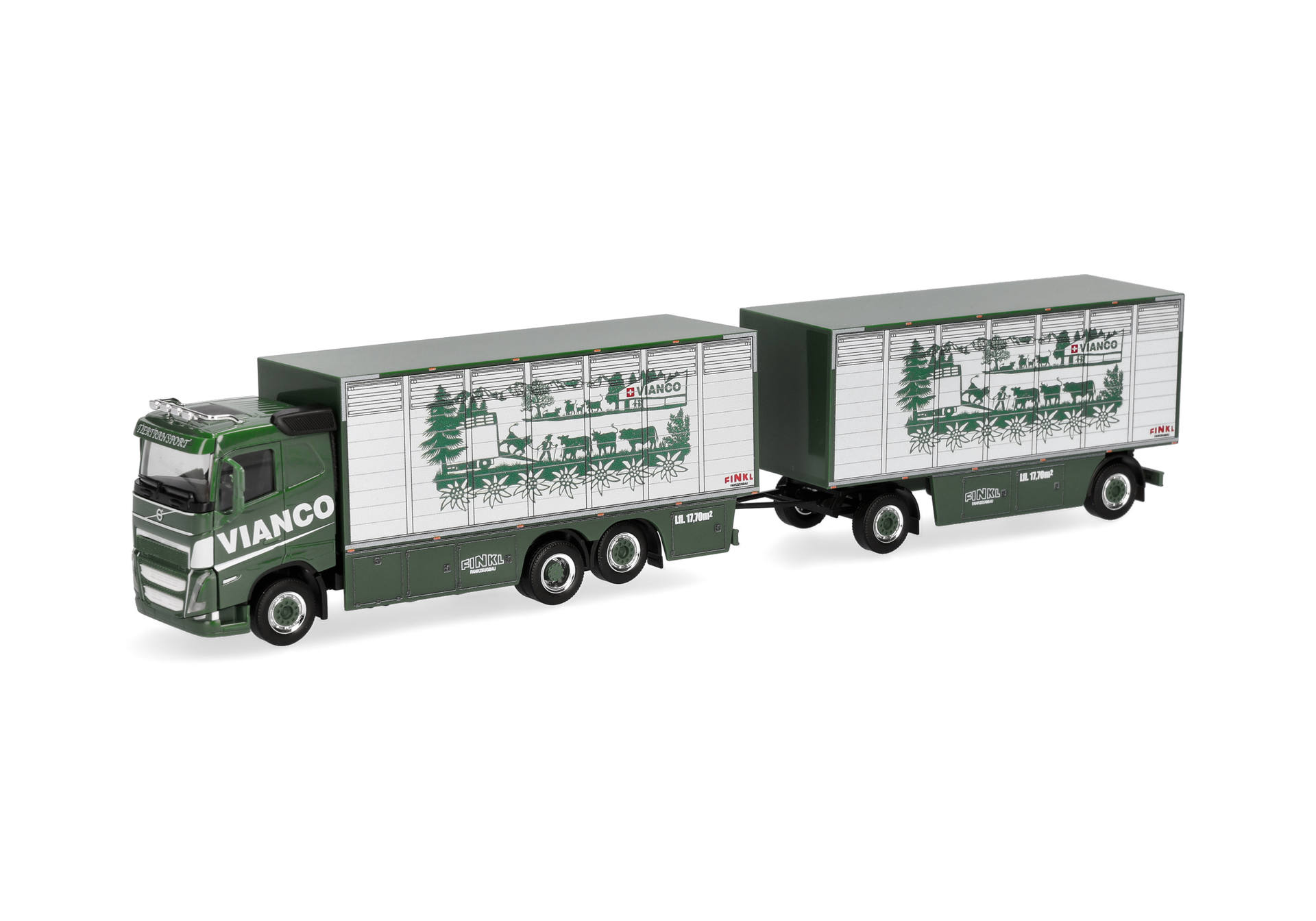 Herpa 320832 | Volvo FH GL FD 2020 | Viehtransporter-Hängerzug | Vianco (CH|  1:87
