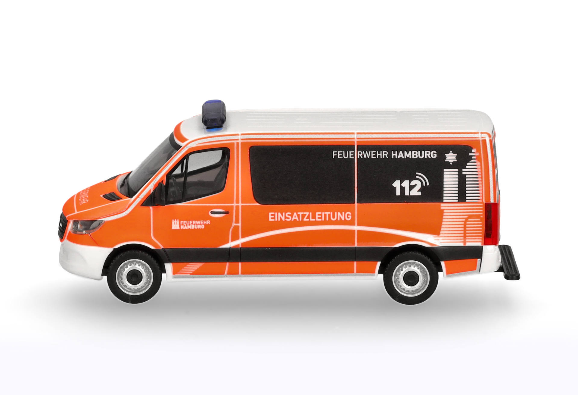 Herpa 098830 | MB Sprinter '18 Bus Flachdach Einsatzleitwagen | FW HH/Einsatzleitung | 1:87