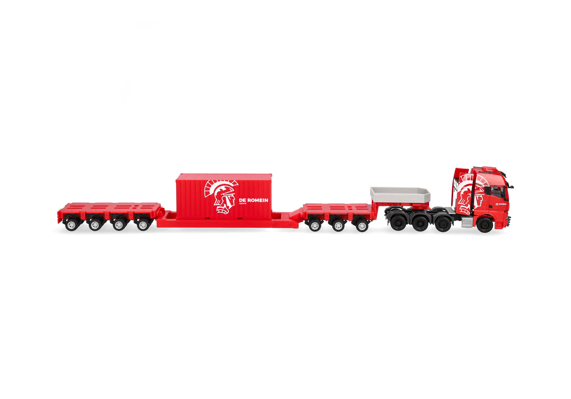 Herpa 320764 | MAN TGX GX | Tieflade-Sattelzug mit 20 ft. Container | De Romein Group (NL) | 1:87
