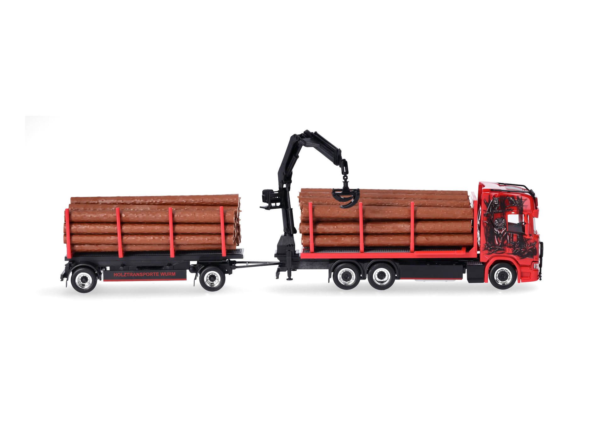 Herpa 317443 | Scania CR20 HD Holztransporter-Hängerzug  | Wurm Transporte | 1:87