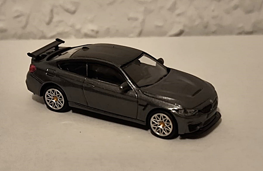 Minichamps 870027107 | BMW M4 GTS | 2016 | Grey Metallic W/ Orange Wheels | 1:87