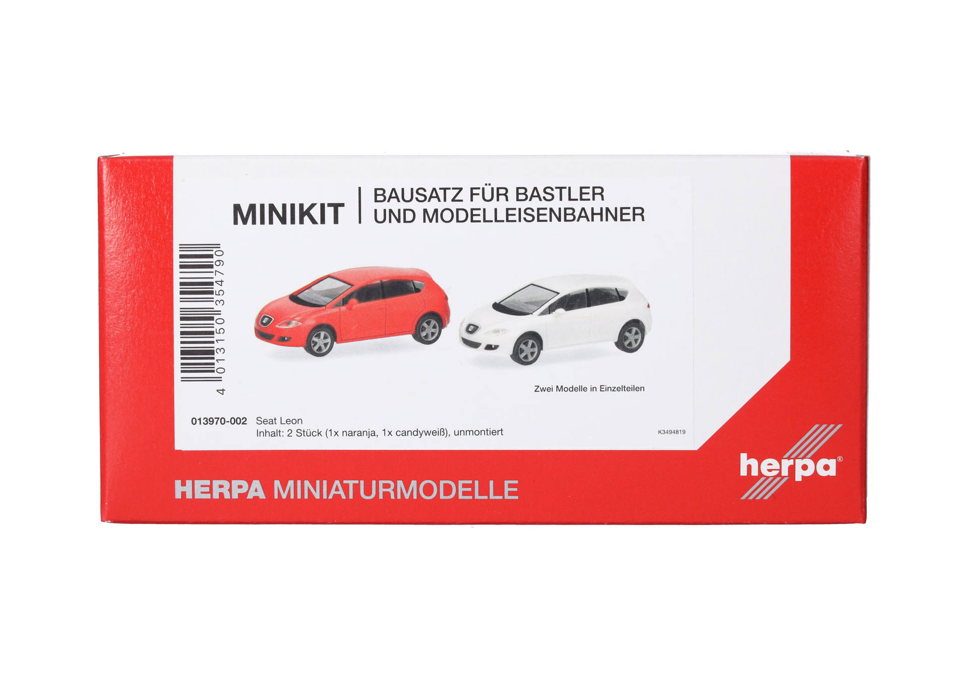 Herpa MiniKit 013970-002 | Seat Leon, naranja/candyweiß | 1:87