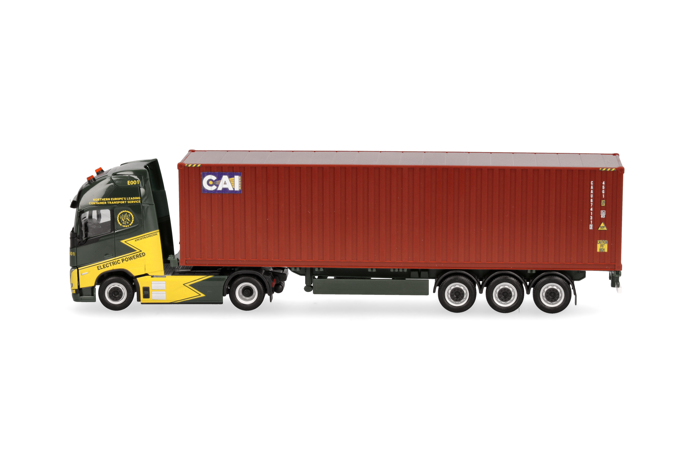 Herpa 319256 | Volvo FH GL XL Electric | 40ft Container-Sattelzug | Ancotrans/CAI | 1:87