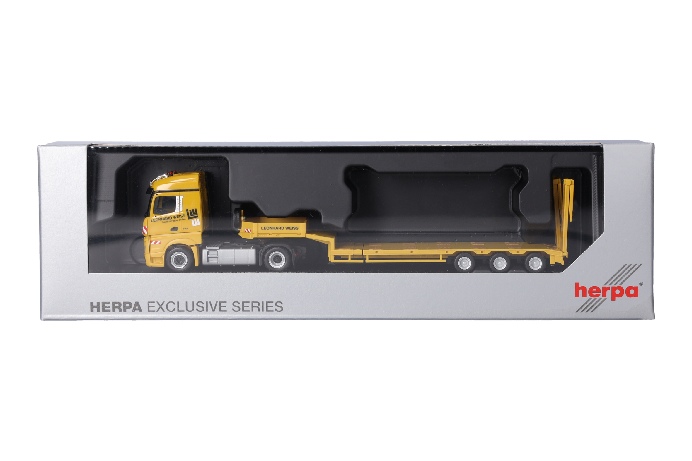 Herpa 937740 | MB Actros 18 Streamspace Semitieflade-Sattelzug | Leonhard Weiss | 1:87