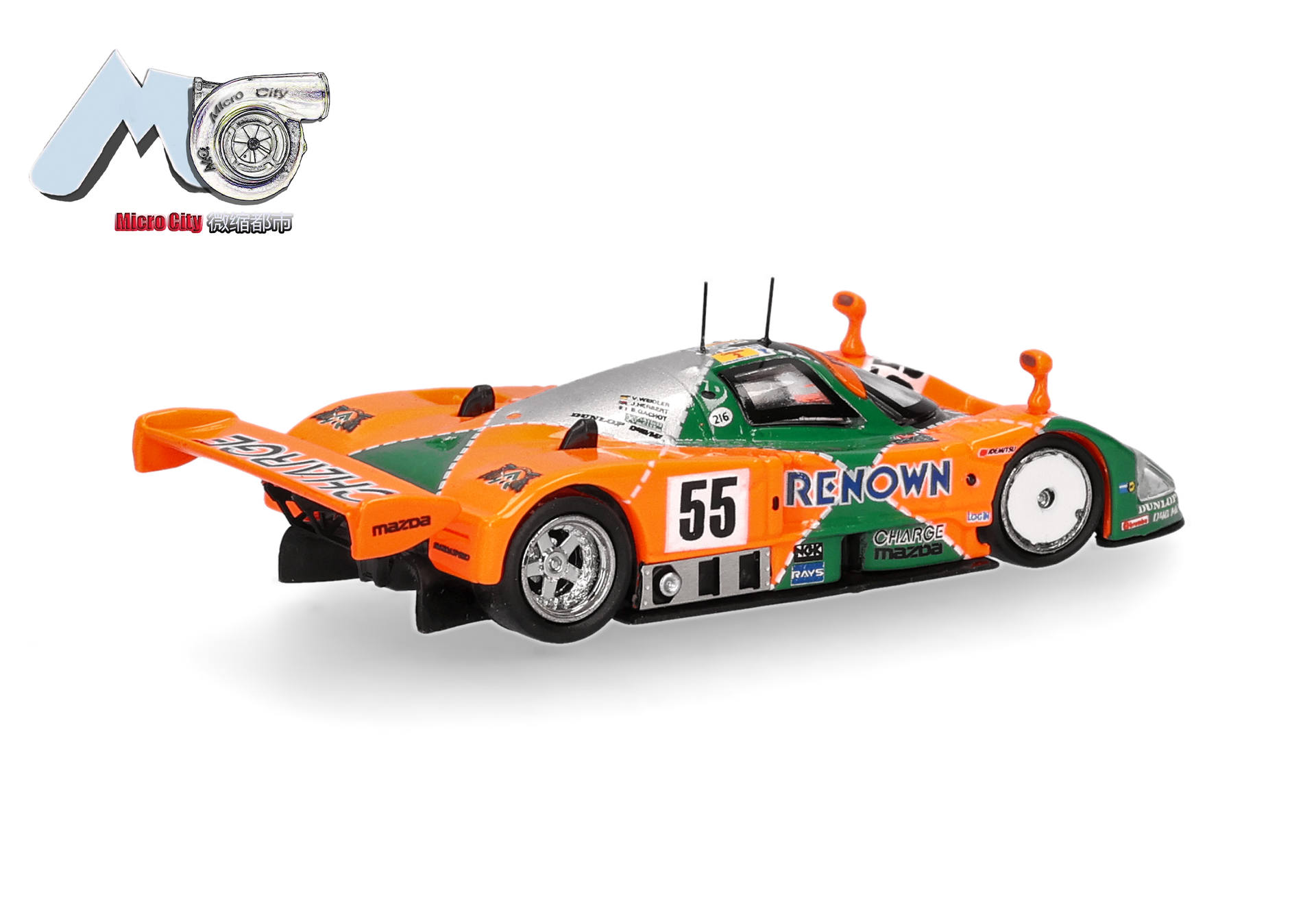 Herpa MicroCity 87MC000080 | Mazda 787B 55 | orange/grün | 1:87