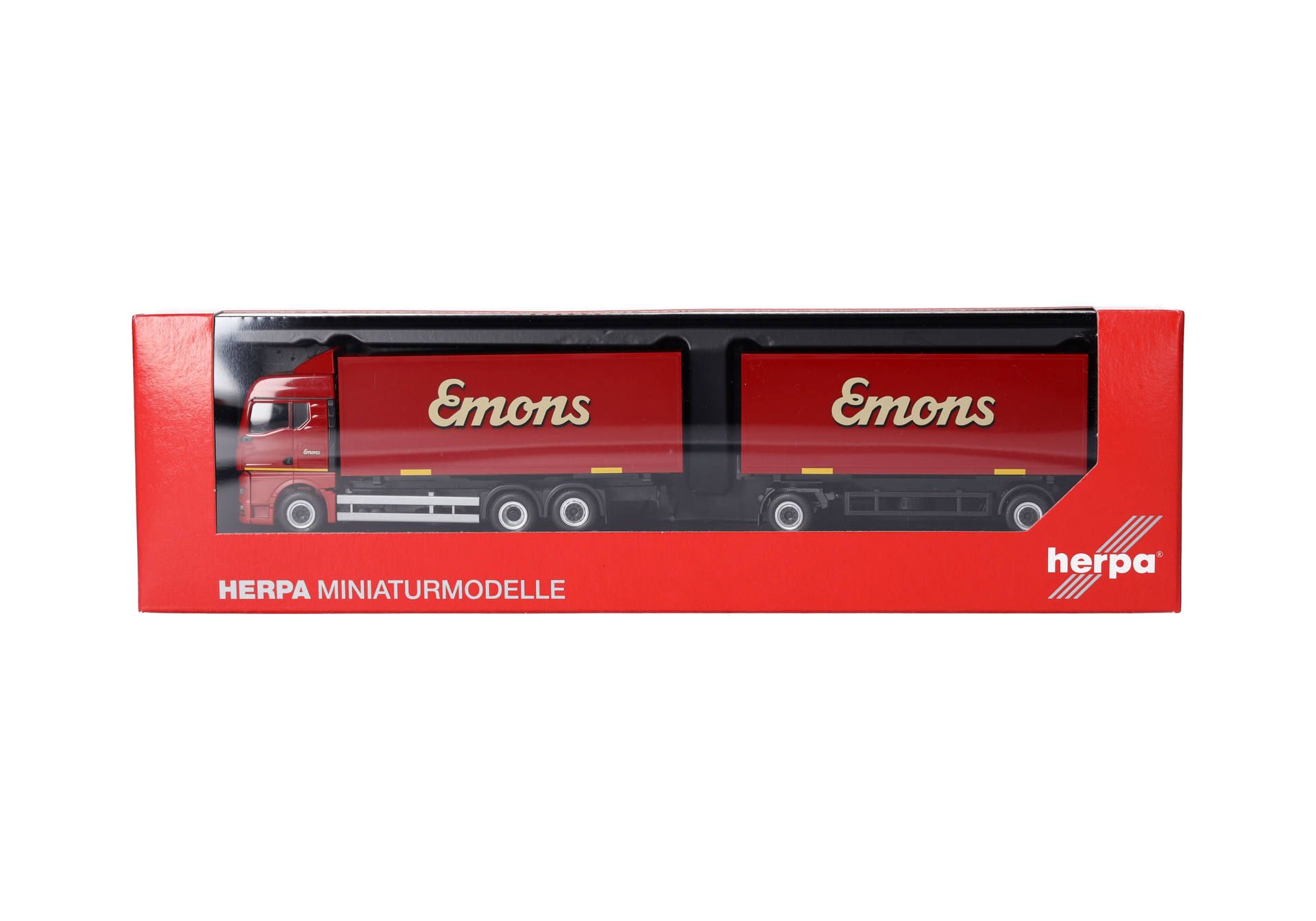 Herpa 319294 | MAN TGX GM Wechselkoffer-Hängerzug | Emons | 1:87