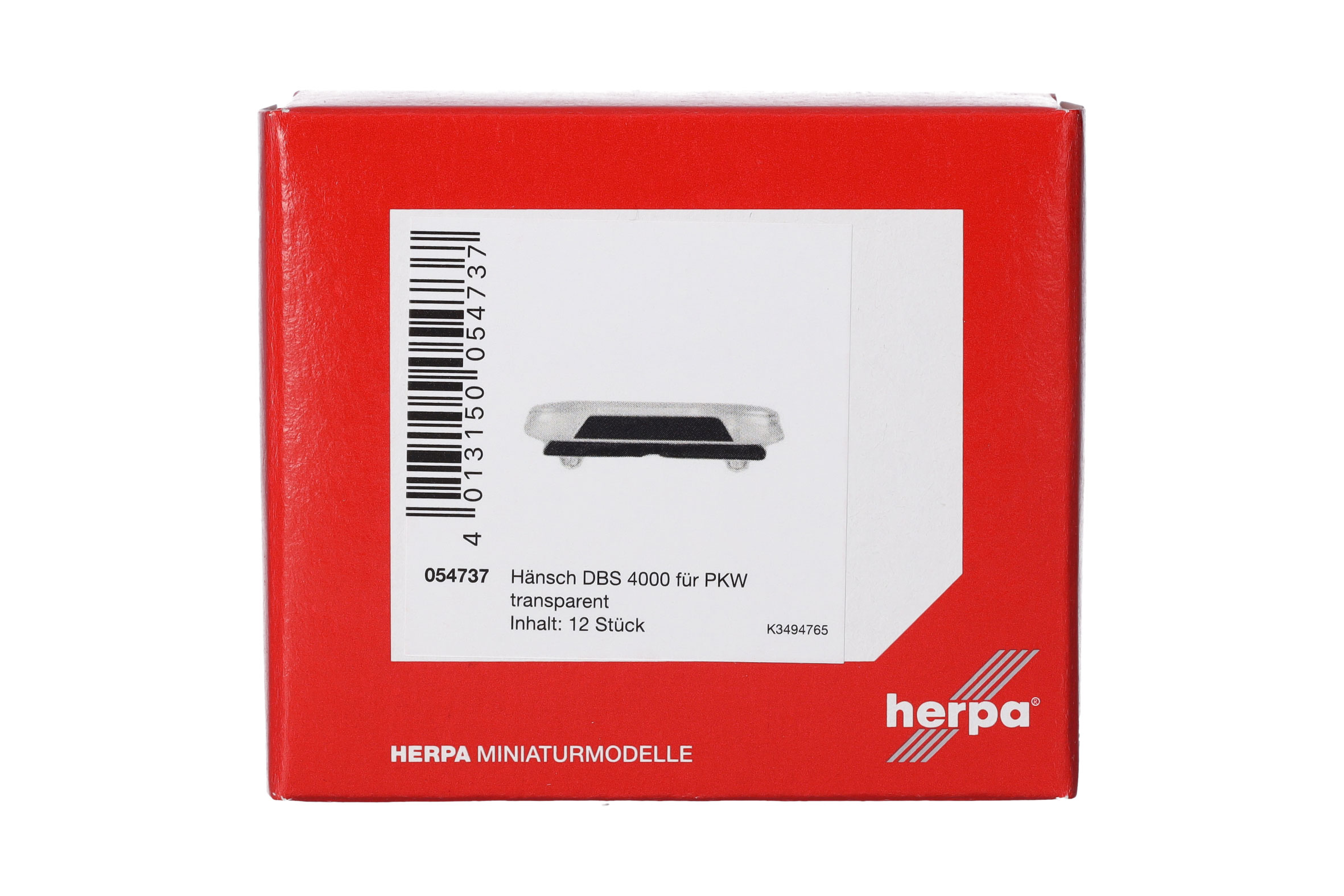 Herpa Zubehör 054737 |  Hänsch DBS 4000 für PKW, transparent (12 Stück) | 1:87