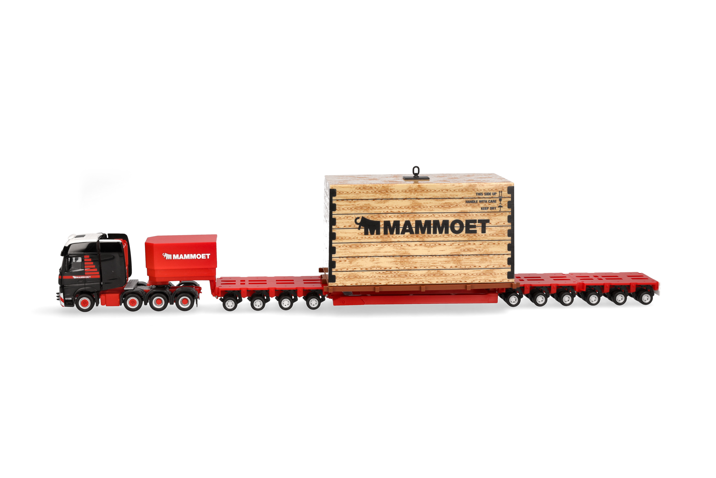 Herpa 319201 | MB Actros SLT Schwerlast-Sattelzug mit Kiste | Mammoet (NL) | 1:87
