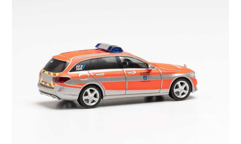 Herpa 096003 - Mercedes-Benz C-Klasse T-Modell Elegance Kommandofahrzeug - Freiwillige Feuerwehr Saarbrücken. 1:87