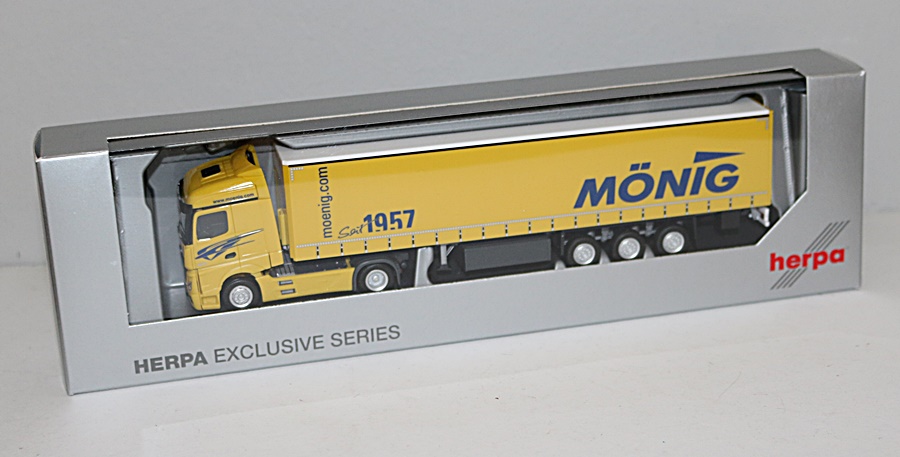 Herpa 950015 | MB Actros ´18 Streamspace | Gardinenplanensattelzug | Mönig | 1:87
